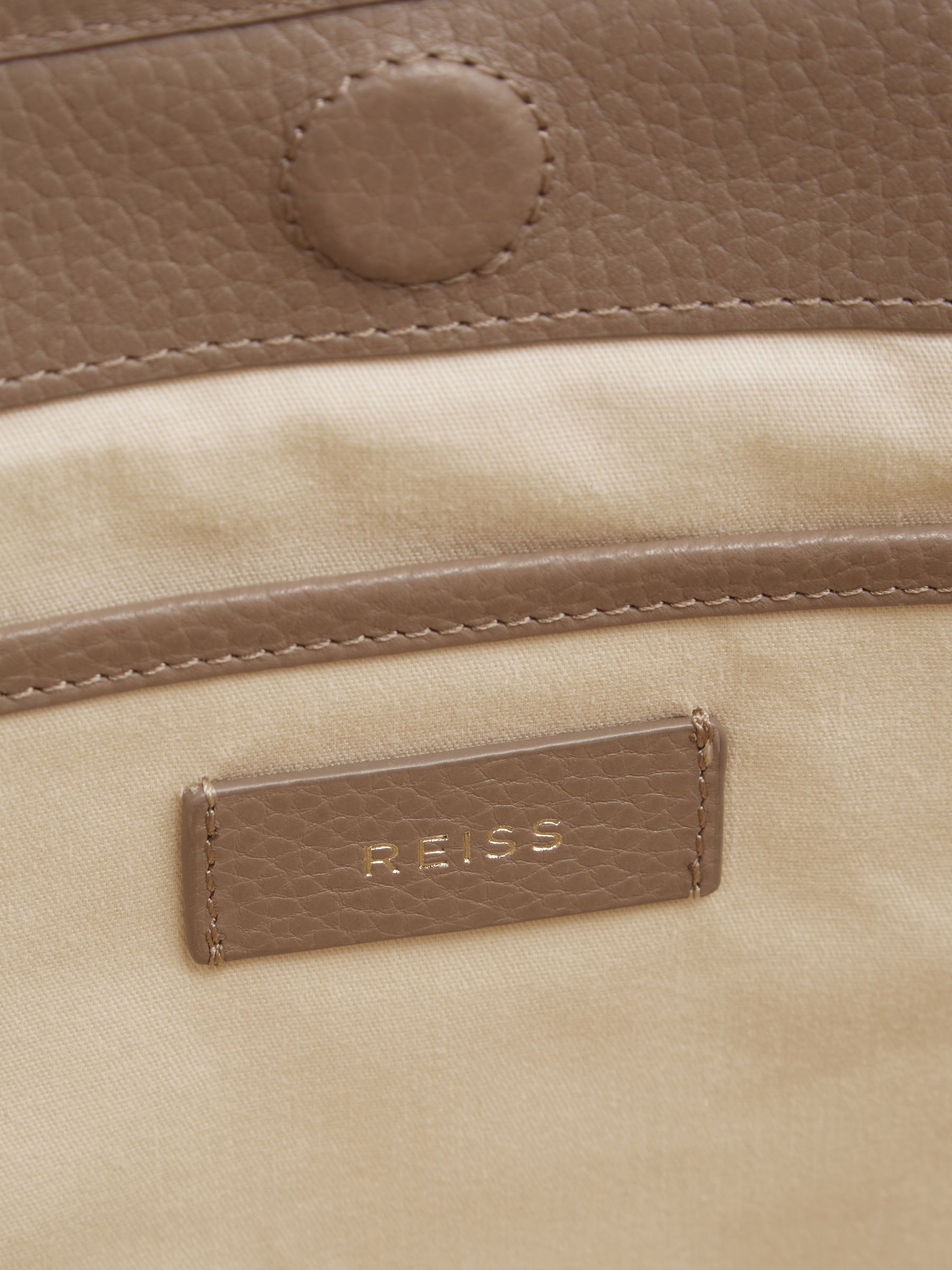 Leather Tote Bag in Taupe - Image 3 of 5