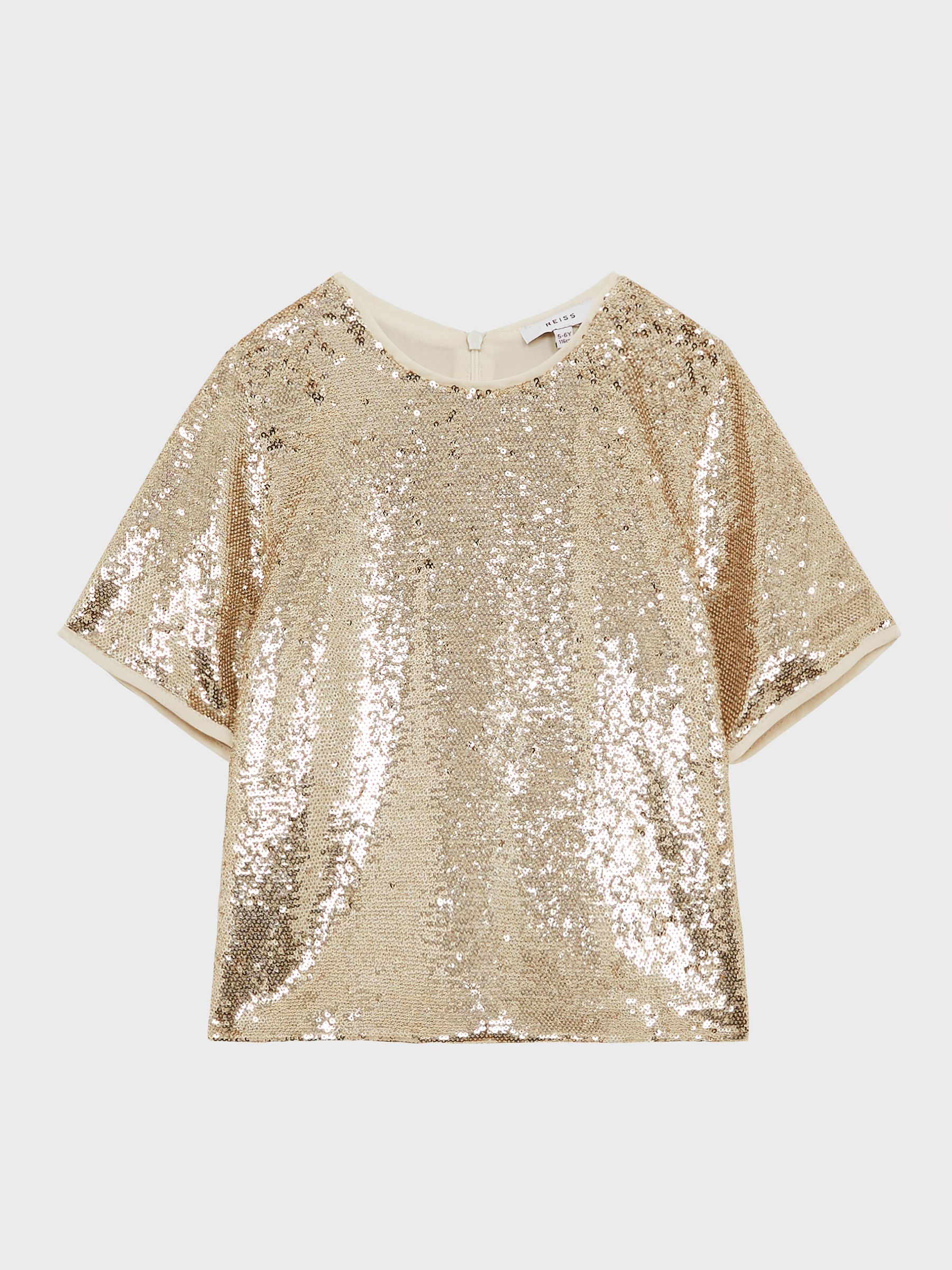 Junior Sequin T-Shirt Blouse in Silver - Image 2 of 7