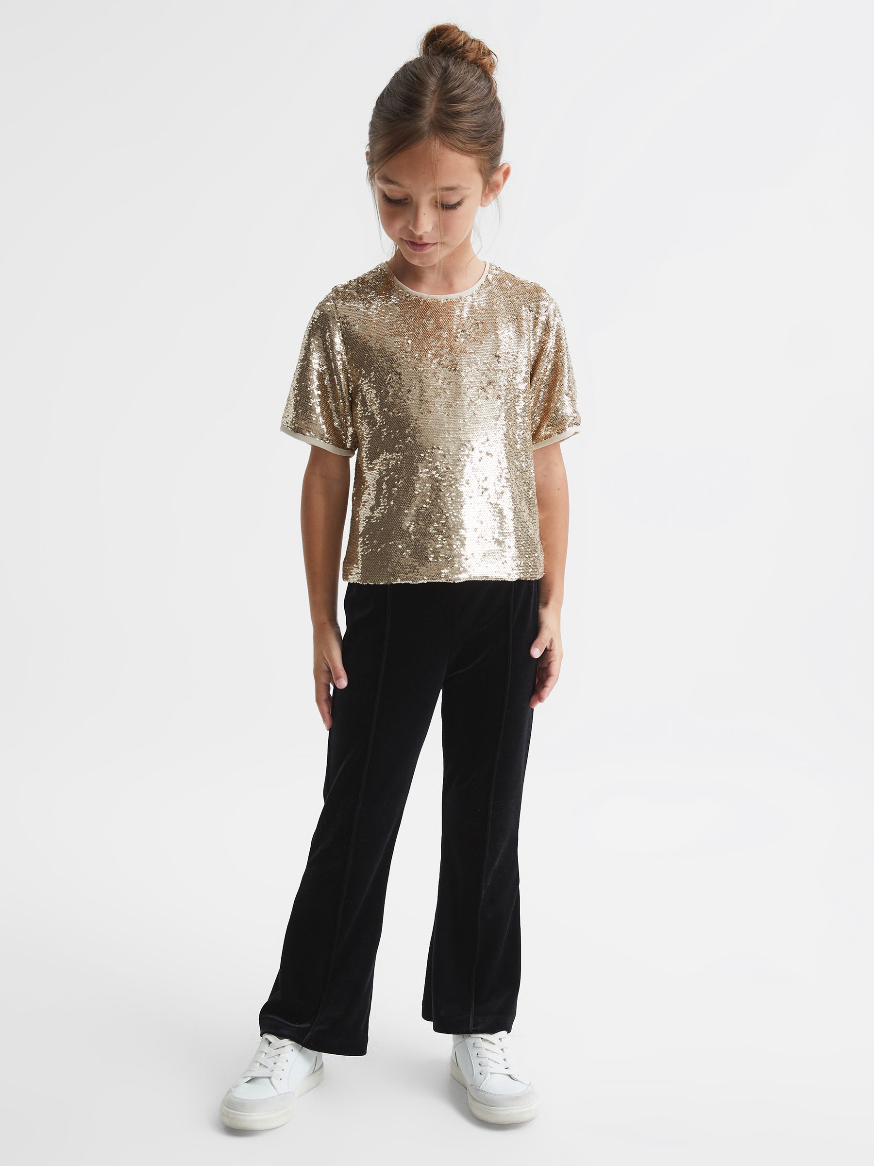 Junior Sequin T-Shirt Blouse in Silver - Image 3 of 7