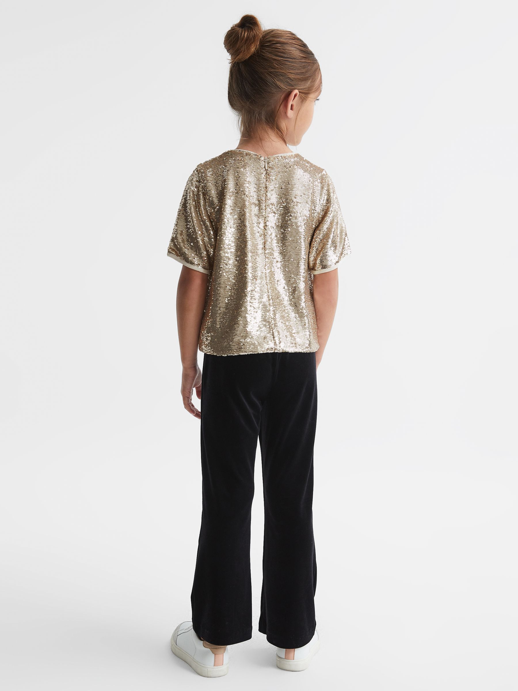 Junior Sequin T-Shirt Blouse in Silver - Image 5 of 7