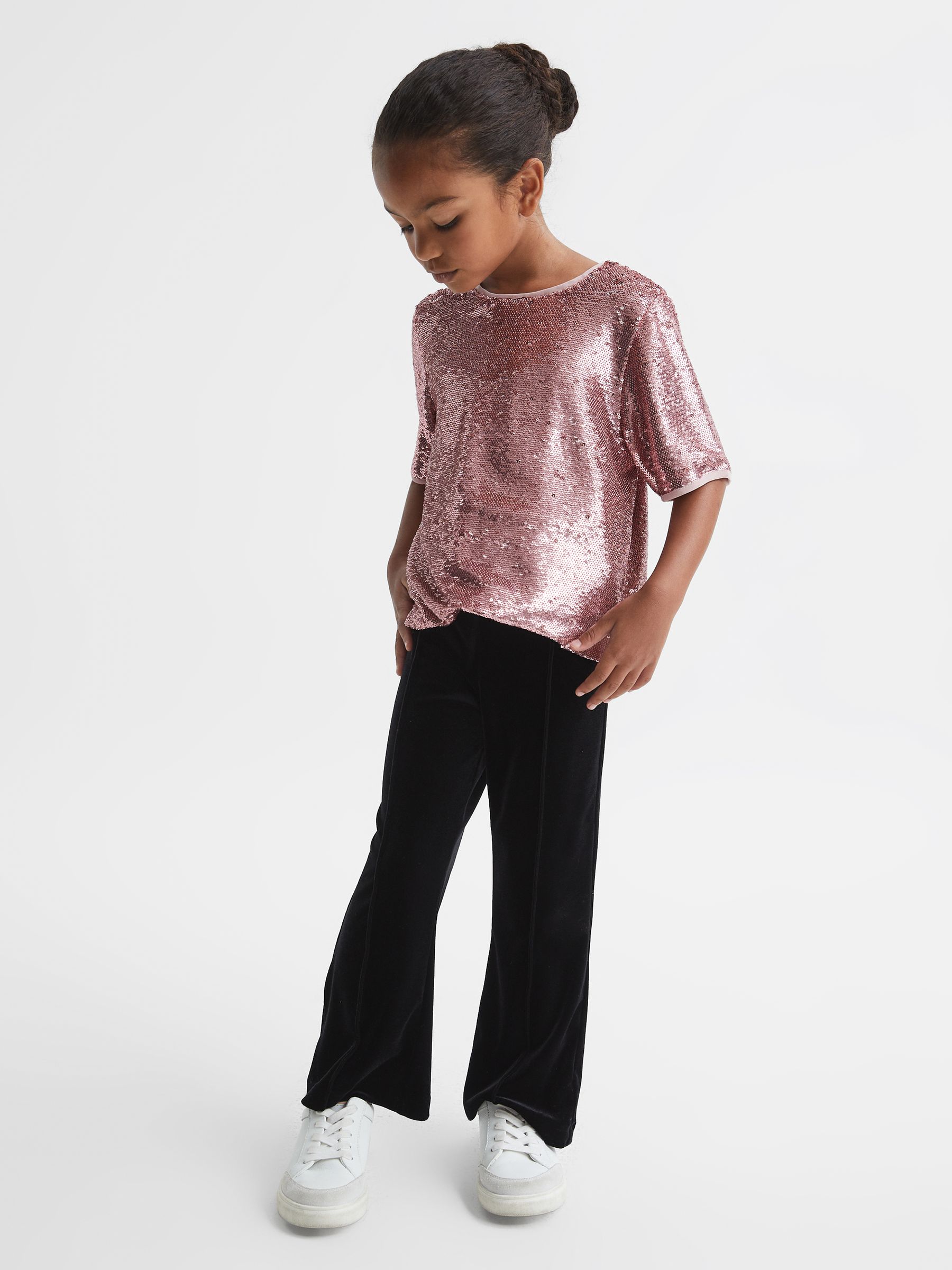 Senior Sequin T-Shirt Blouse in Pink - Image 1 of 6