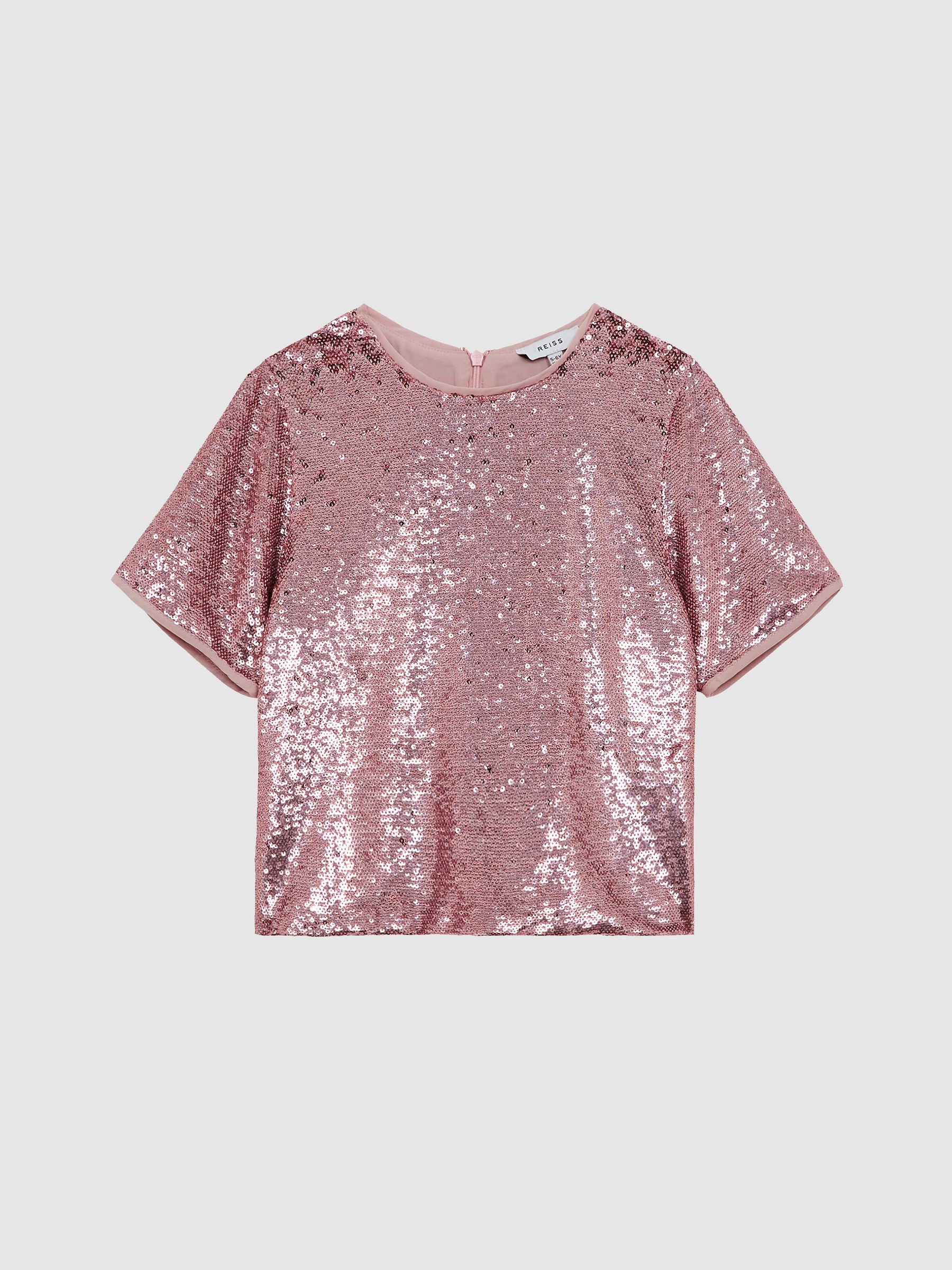 Senior Sequin T-Shirt Blouse in Pink - Image 2 of 6 Senior Sequin T-Shirt Blouse in Pink - Image 2 of 6