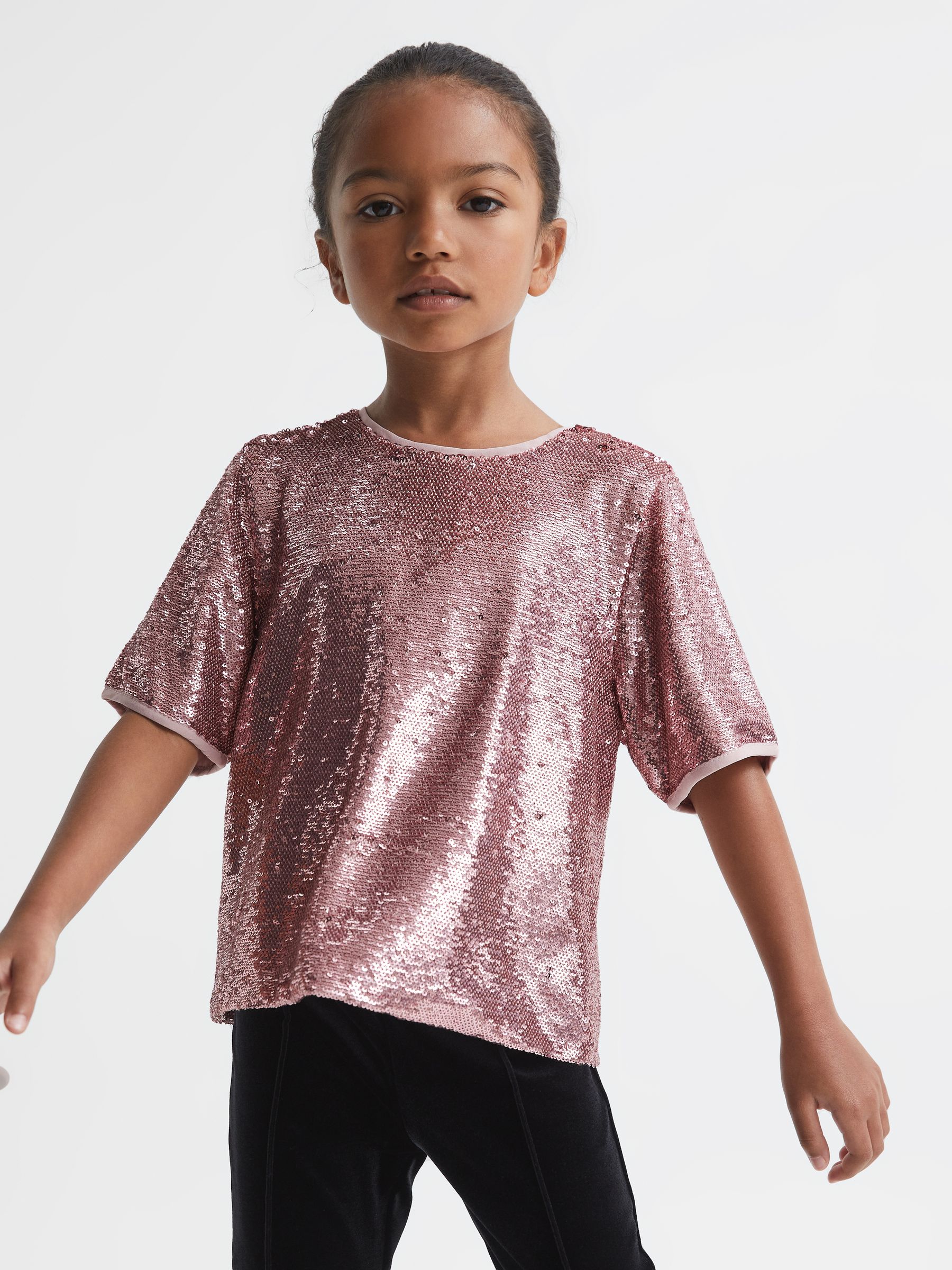 Senior Sequin T-Shirt Blouse in Pink - Image 3 of 6