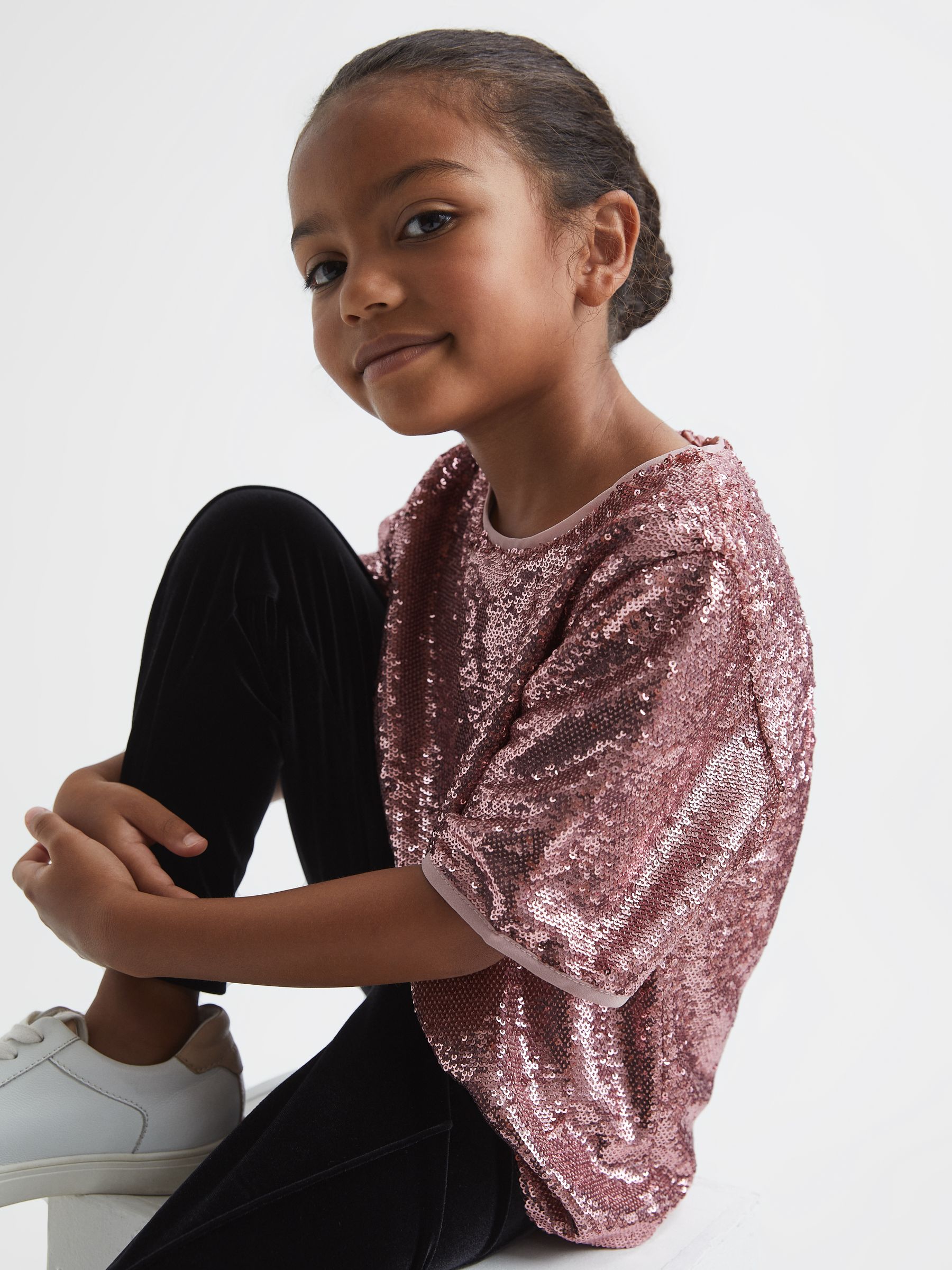 Senior Sequin T-Shirt Blouse in Pink - Image 4 of 6