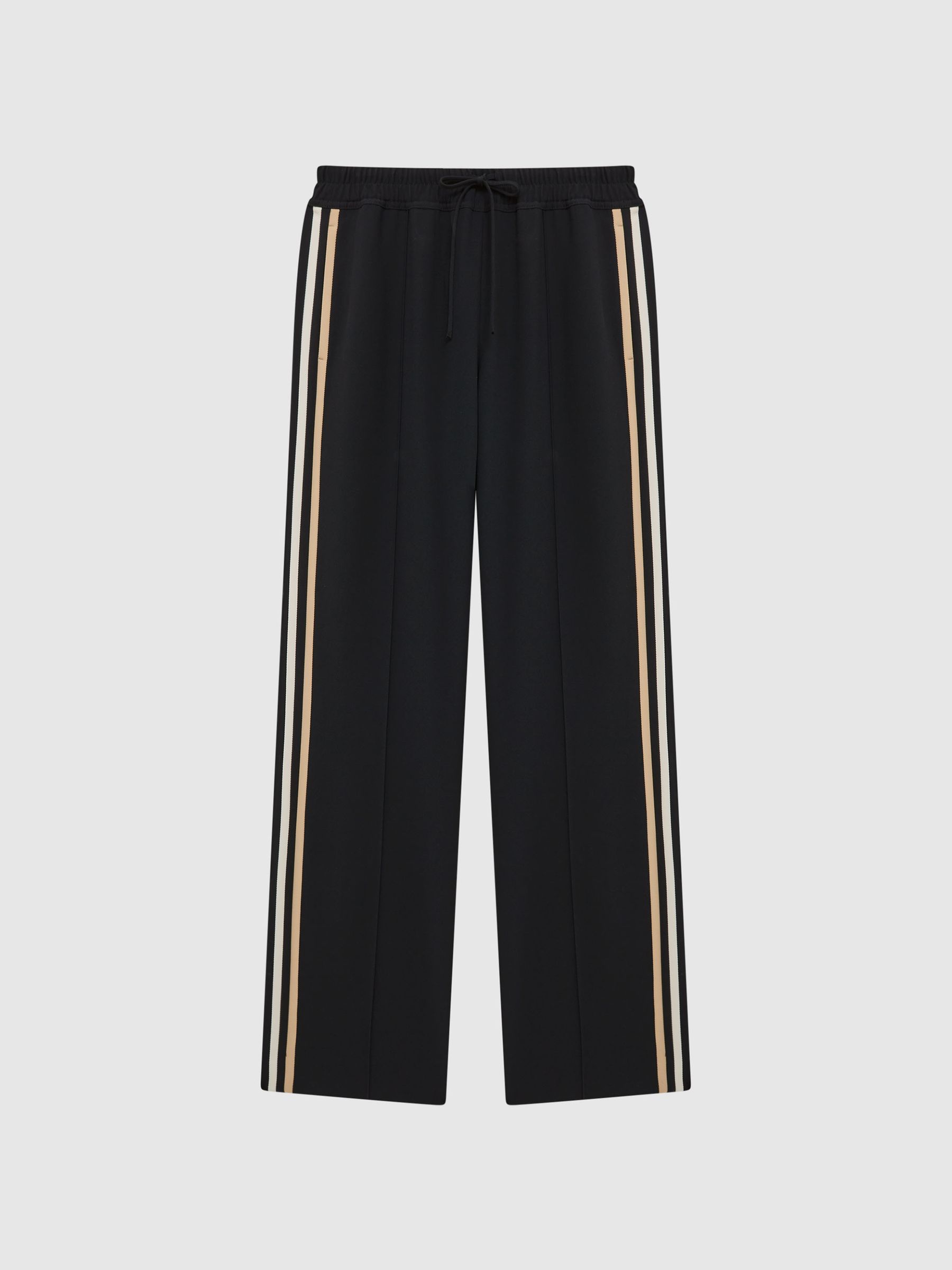 Petite Wide Leg Pull On Trousers in Black - Image 2 of 7