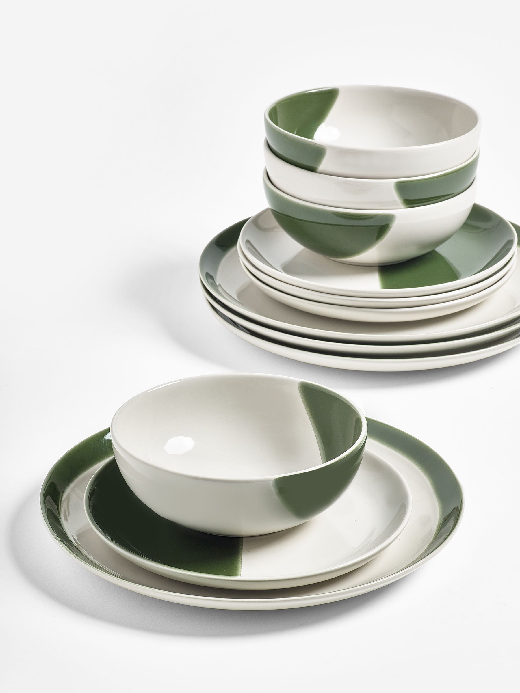 Jasper Conran London Green Abstract 12 Piece Set - Image 2 of 8