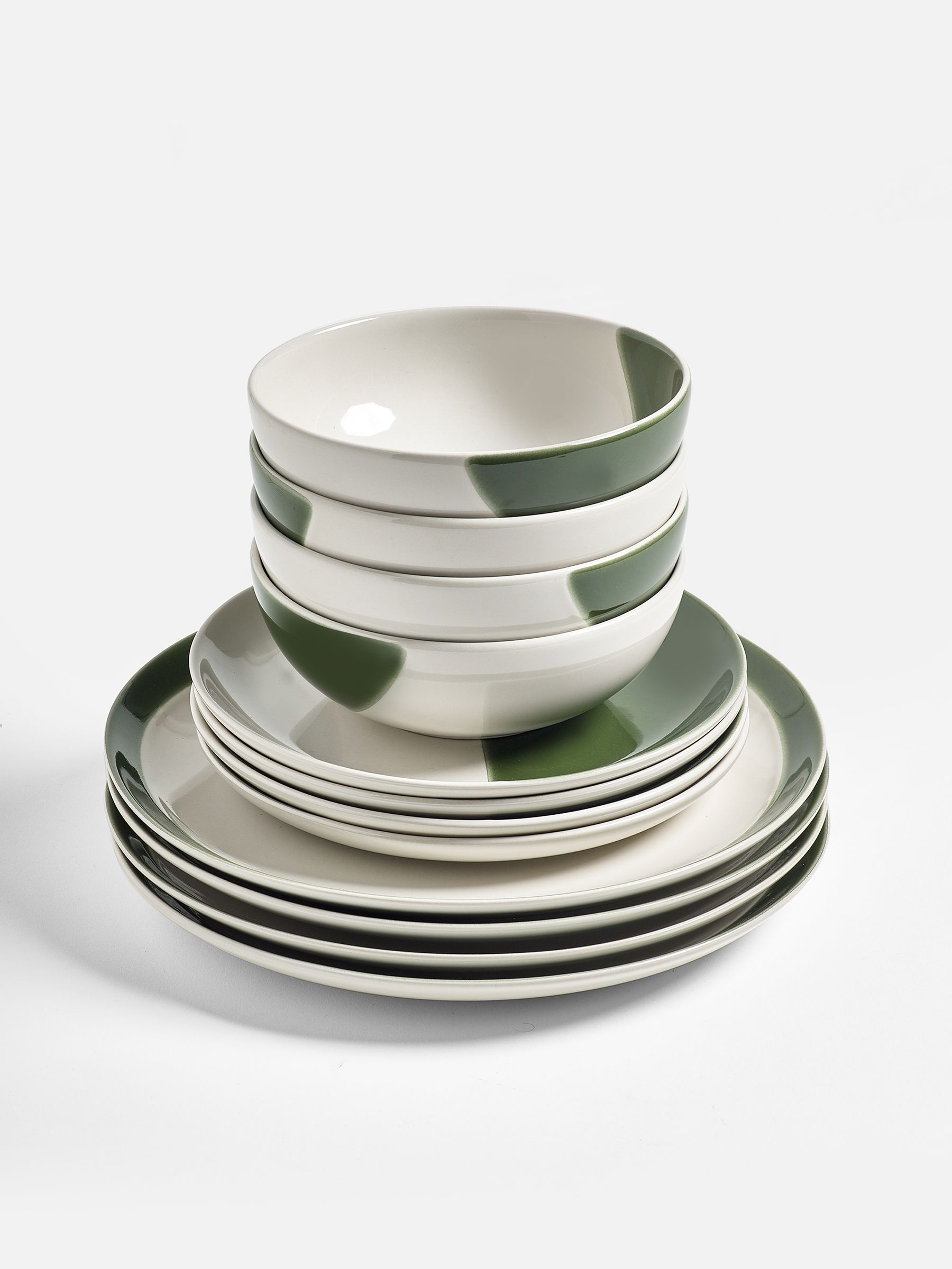  Jasper Conran 食器セット Jasper Conran London Green Abstract 12 Piece Set | Made
