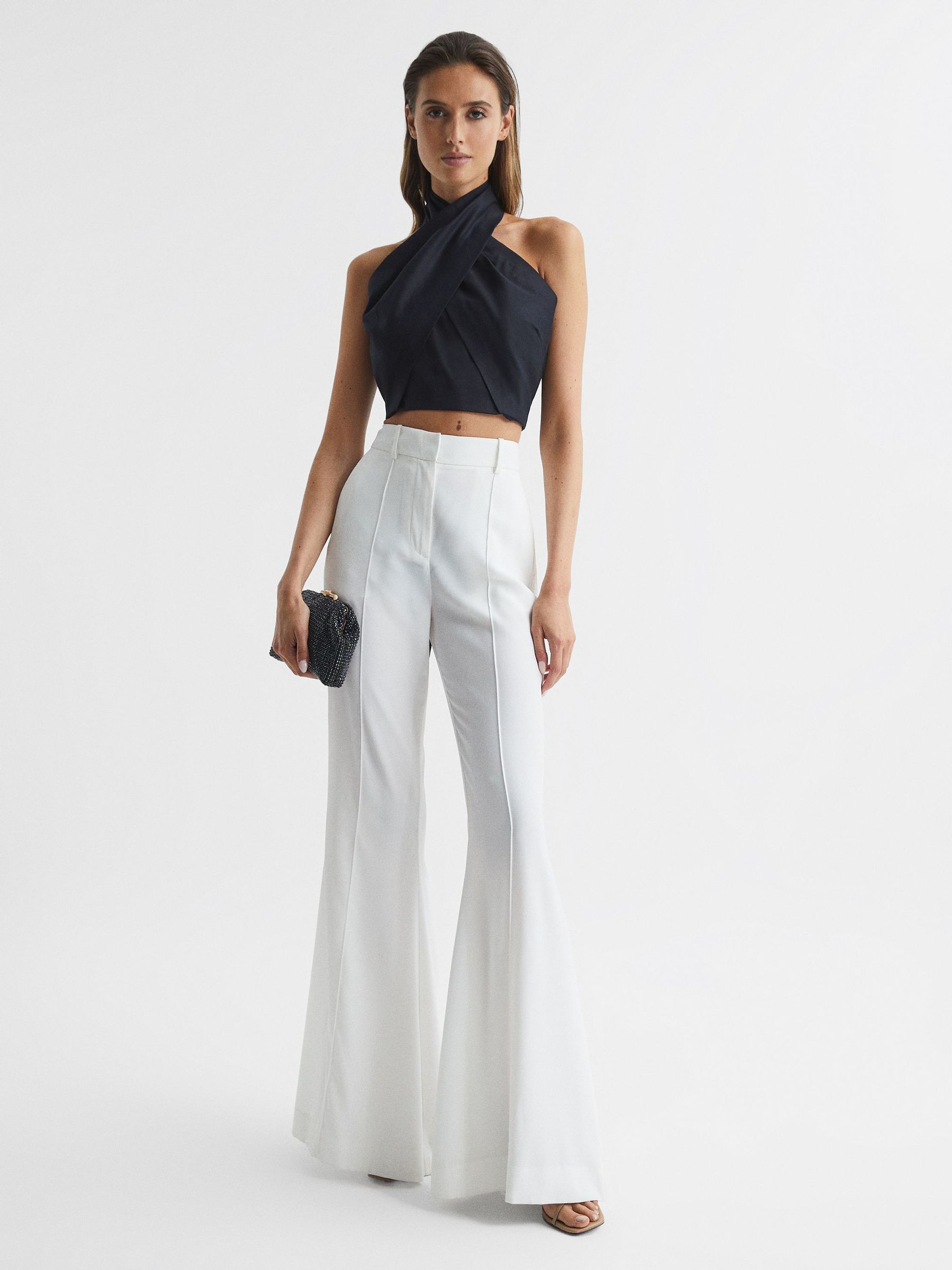 Halter Occasion Top in Navy - Image 3 of 7