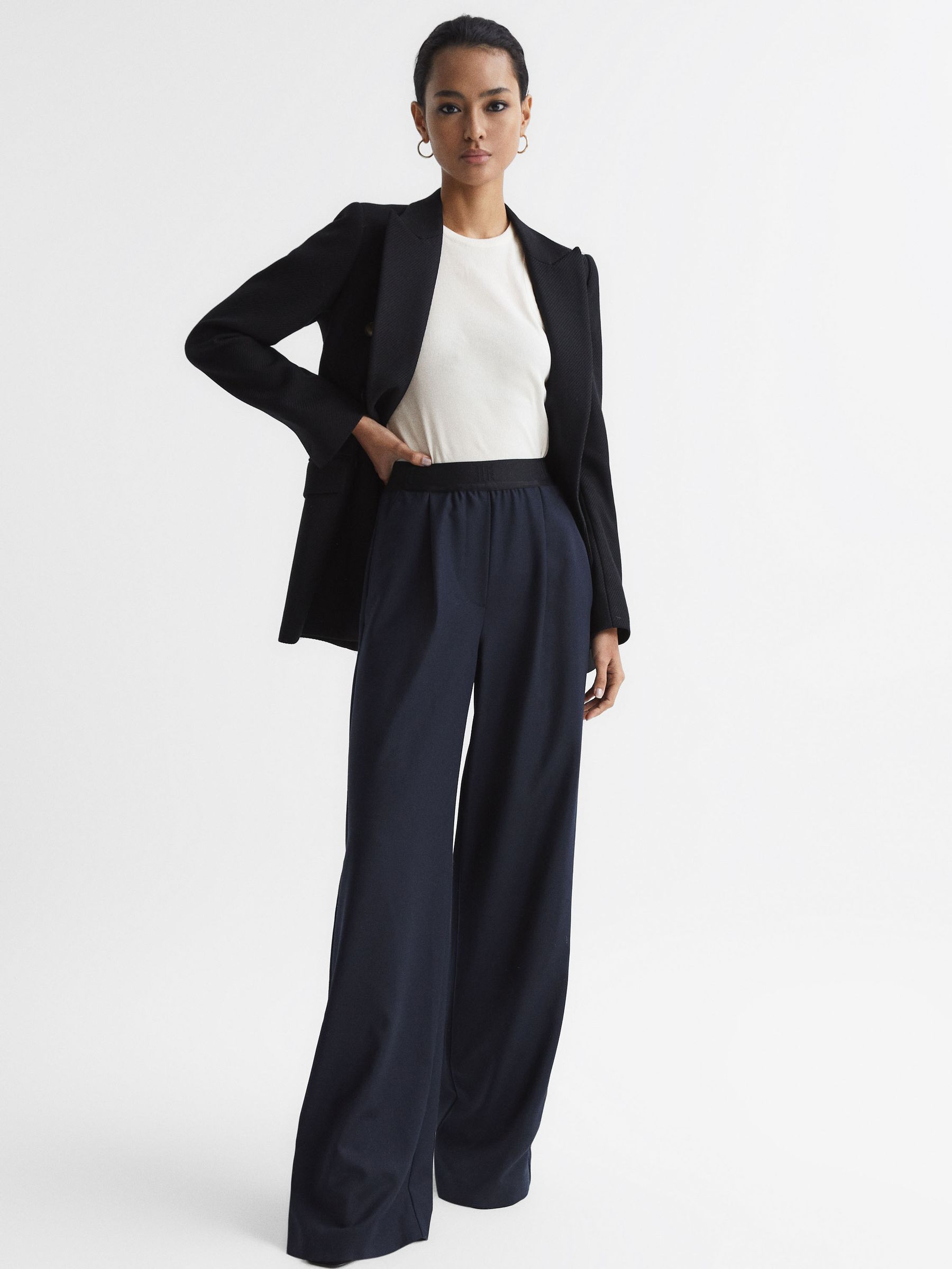 Crew Neck Ribbed Racer Vest Top in White - Image 3 of 6