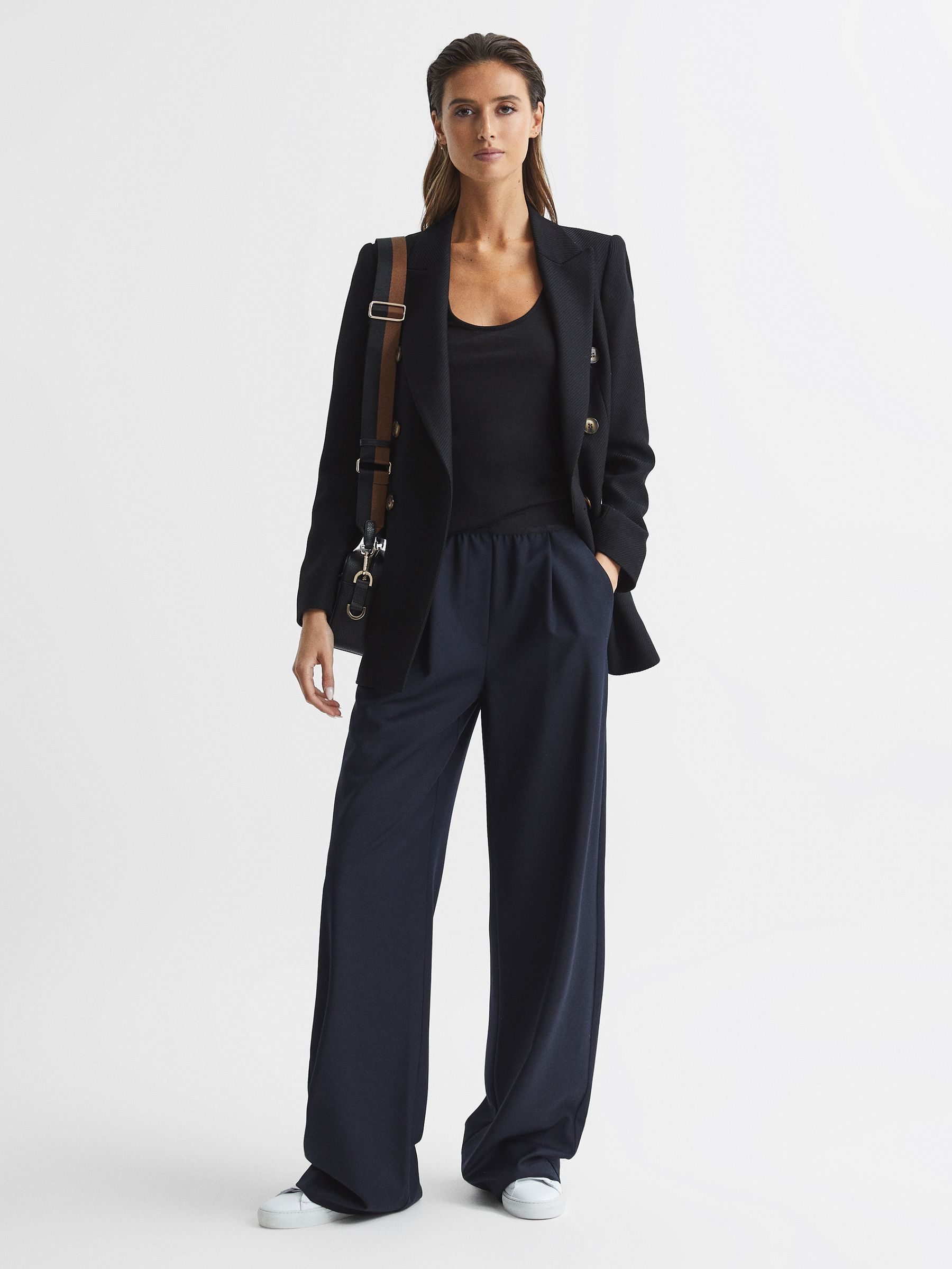 Scoop Neck Second Skin Vest Top in Black - Image 6 of 6