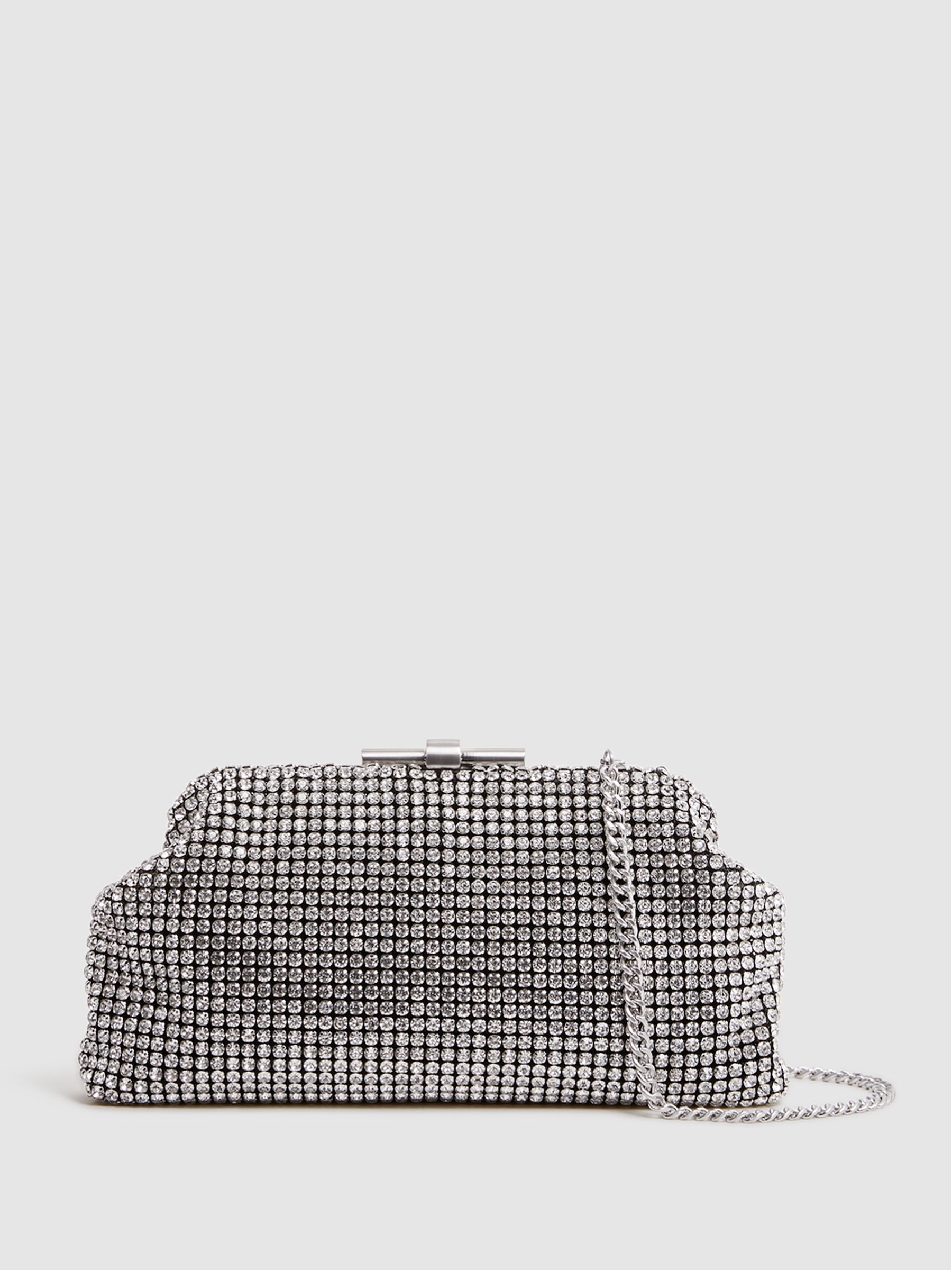 Embellished Clutch Bag in Silver - image 3