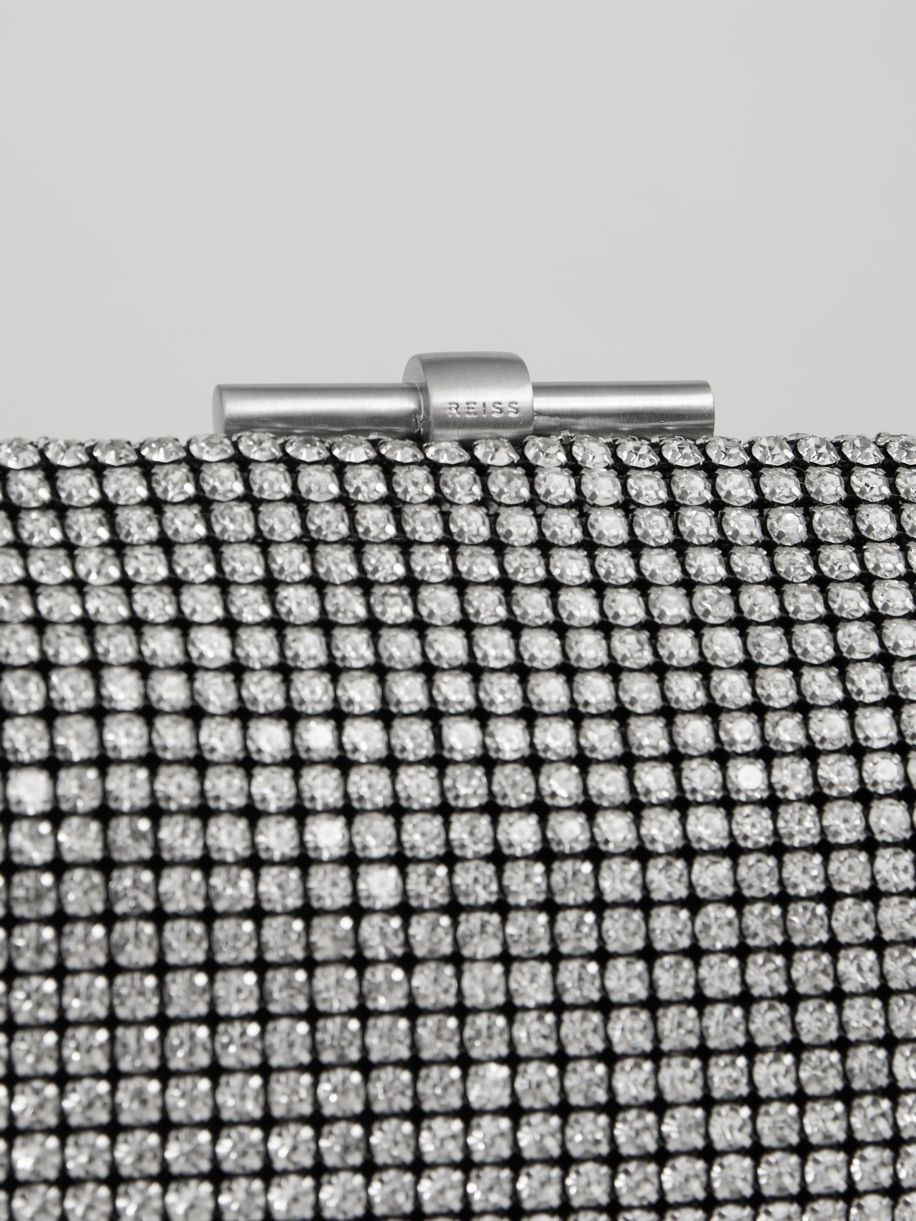 Embellished Clutch Bag in Silver - Image 5 of 6
