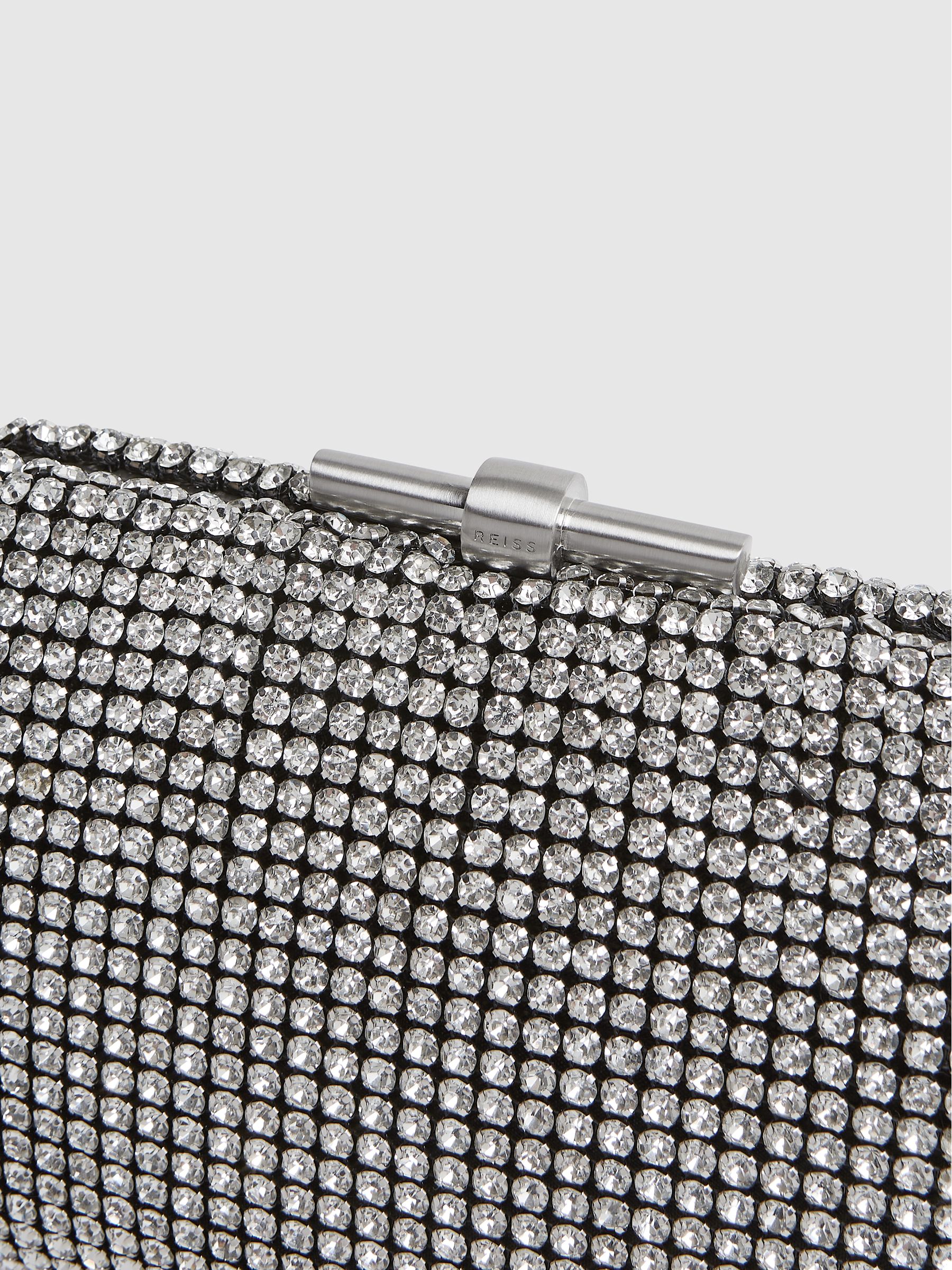 Embellished Clutch Bag in Silver - Image 6 of 6