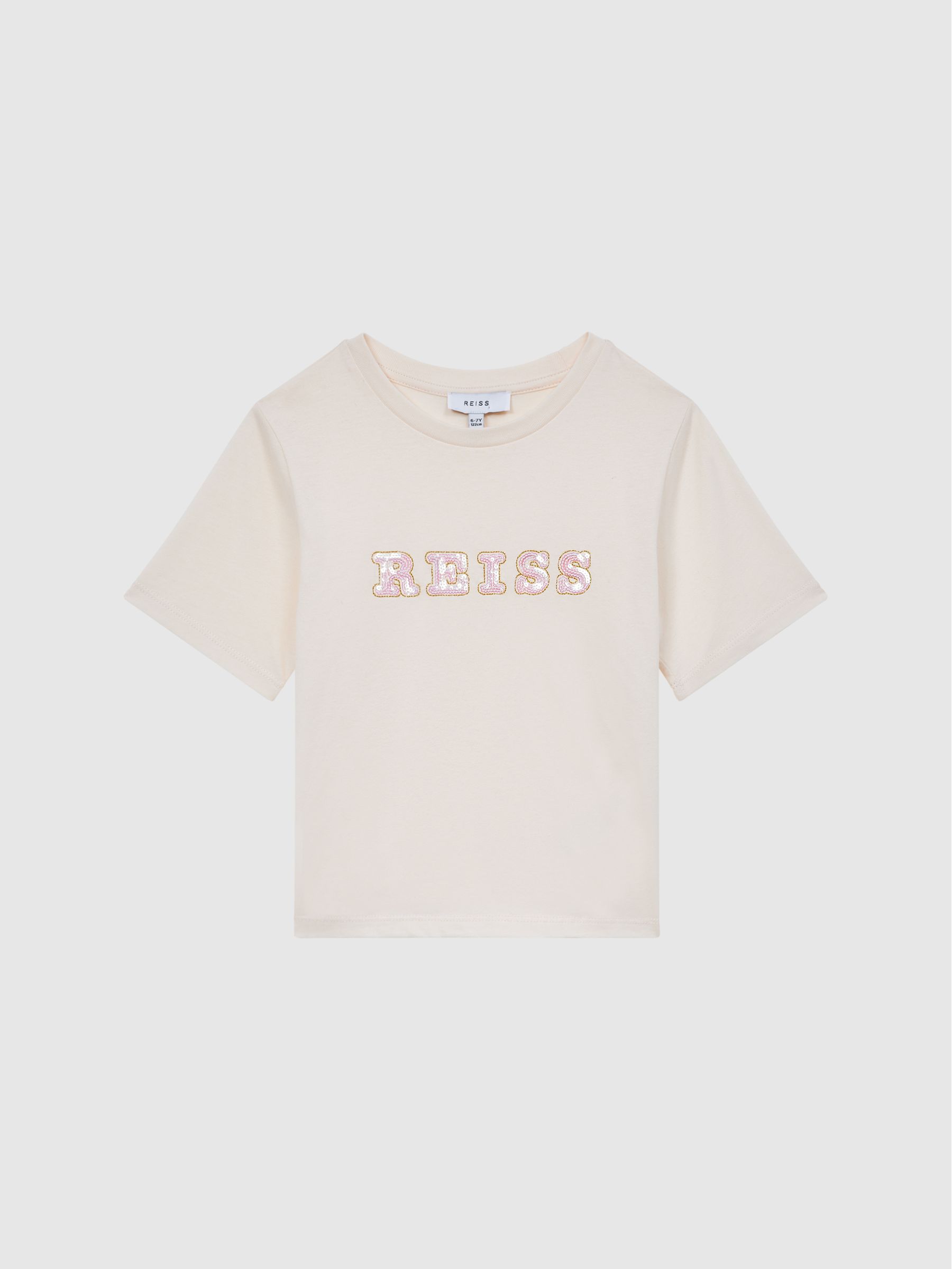 Sequin T-Shirt in Pale Pink - Image 2 of 6