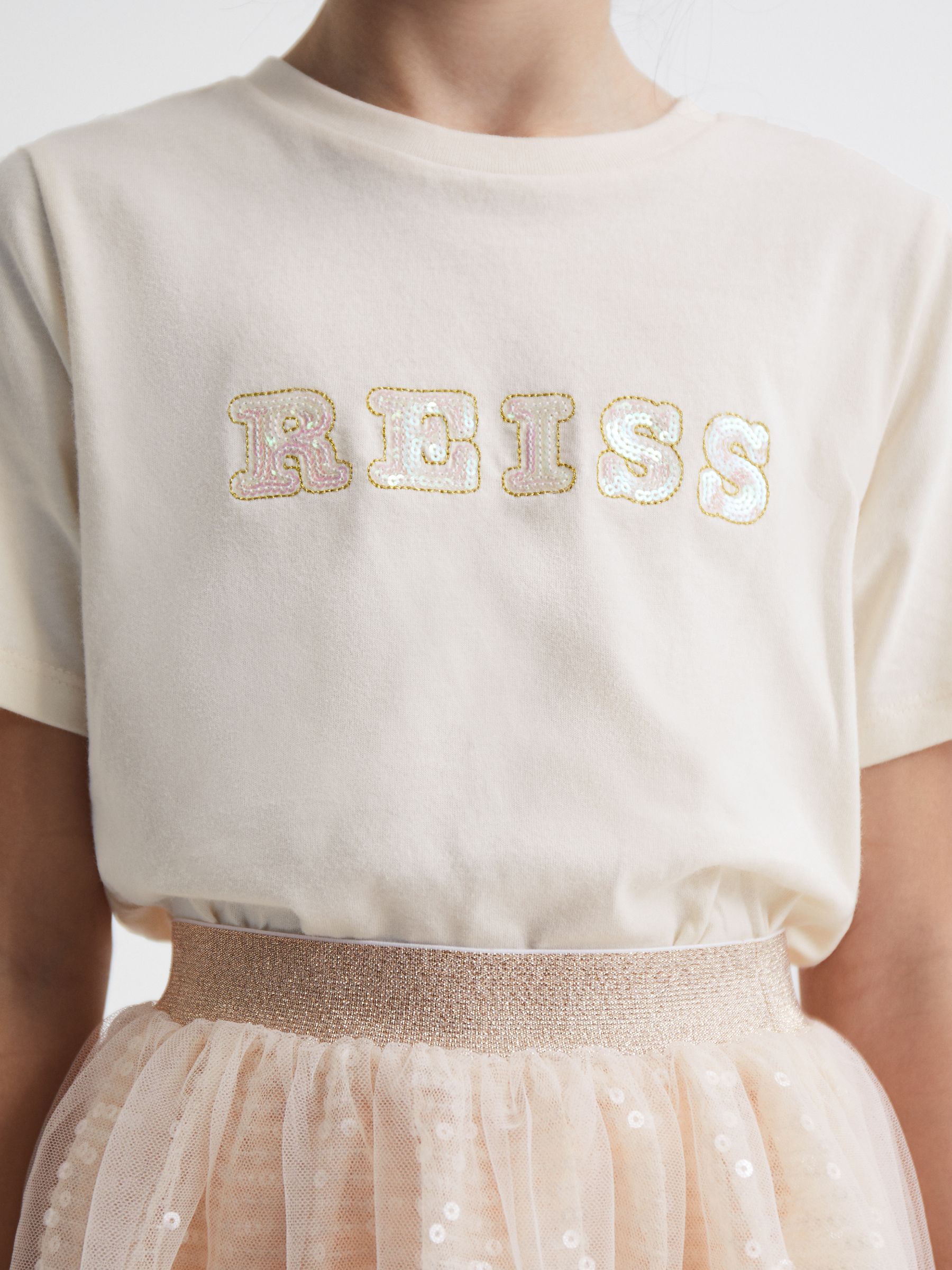 Sequin T-Shirt in Pale Pink - Image 4 of 6