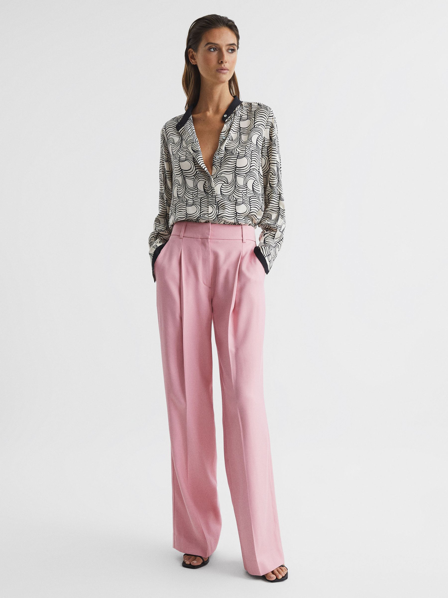 Wide Leg Trousers in Pink - Image 3 of 6