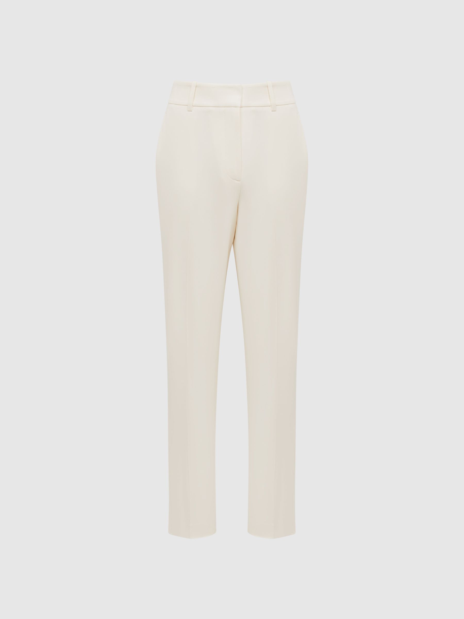 Slim Fit High Rise Trousers in Cream - Image 2 of 5