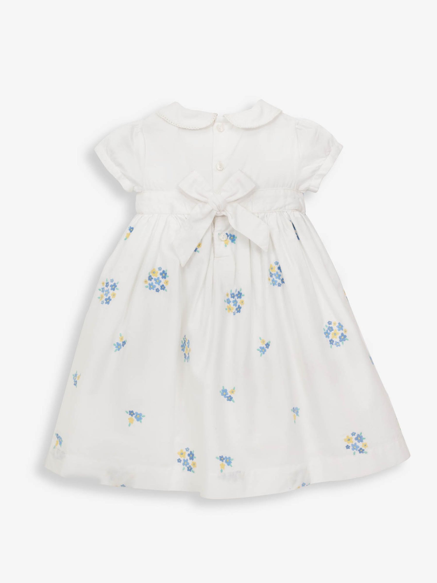 White Girls' Peter Pan Collar Embroidered Party Dress - Image 6 of 10