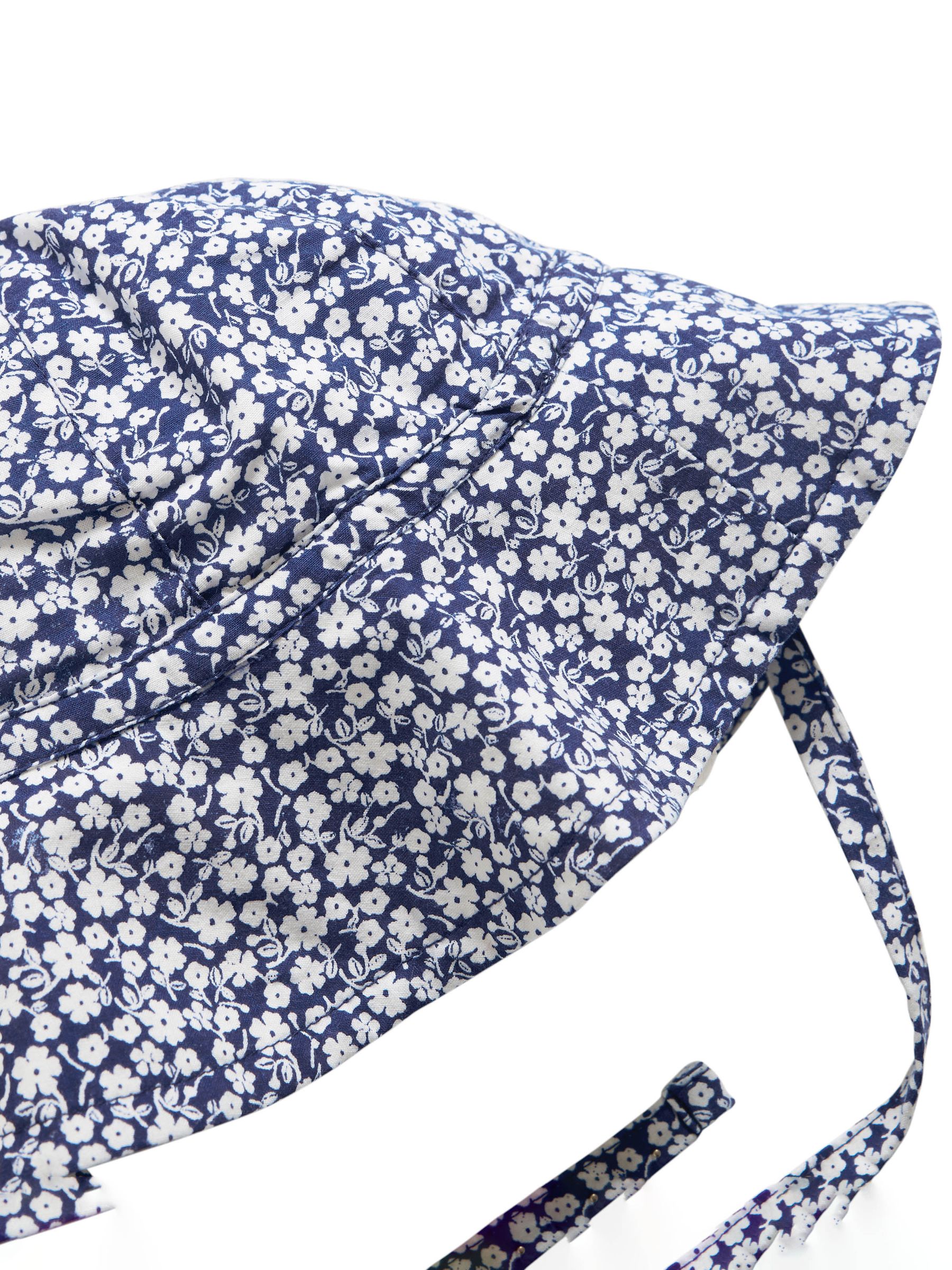 Navy Blue Ditsy Floral Floppy Sun Hat - Image 2 of 3