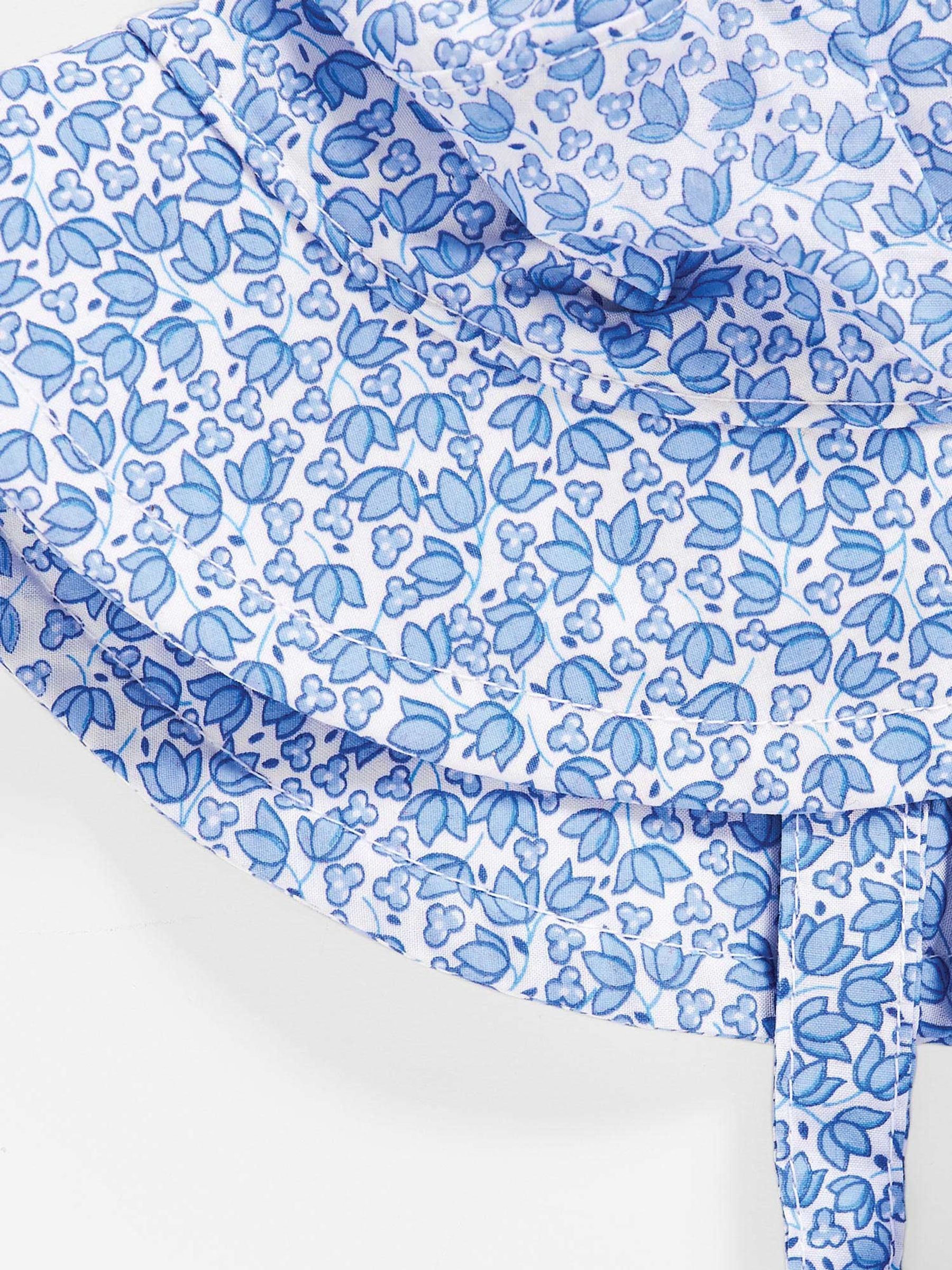 Girls' Pretty Bud Print Sun Hat in Blue - Image 2 of 2