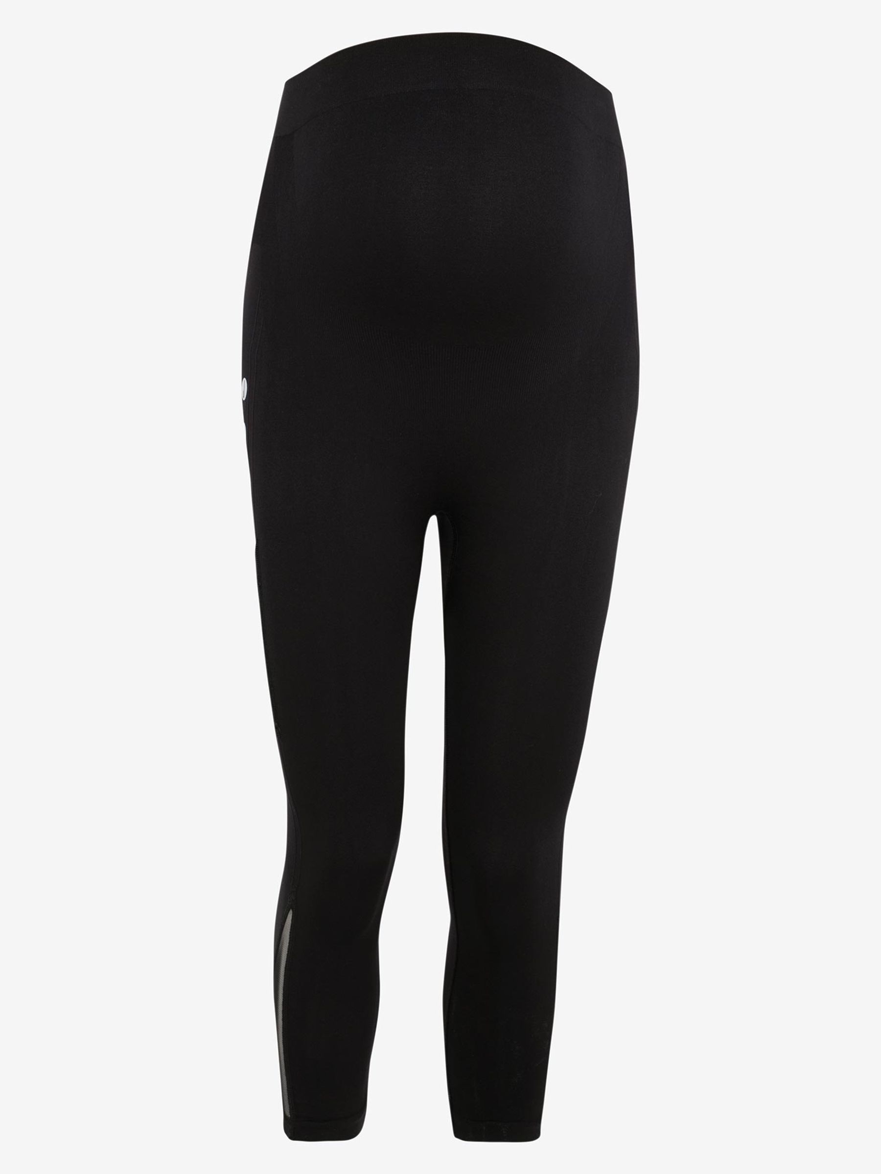 Cropped Seamless Support Workout Maternity Leggings in Black - Image 4 of 5