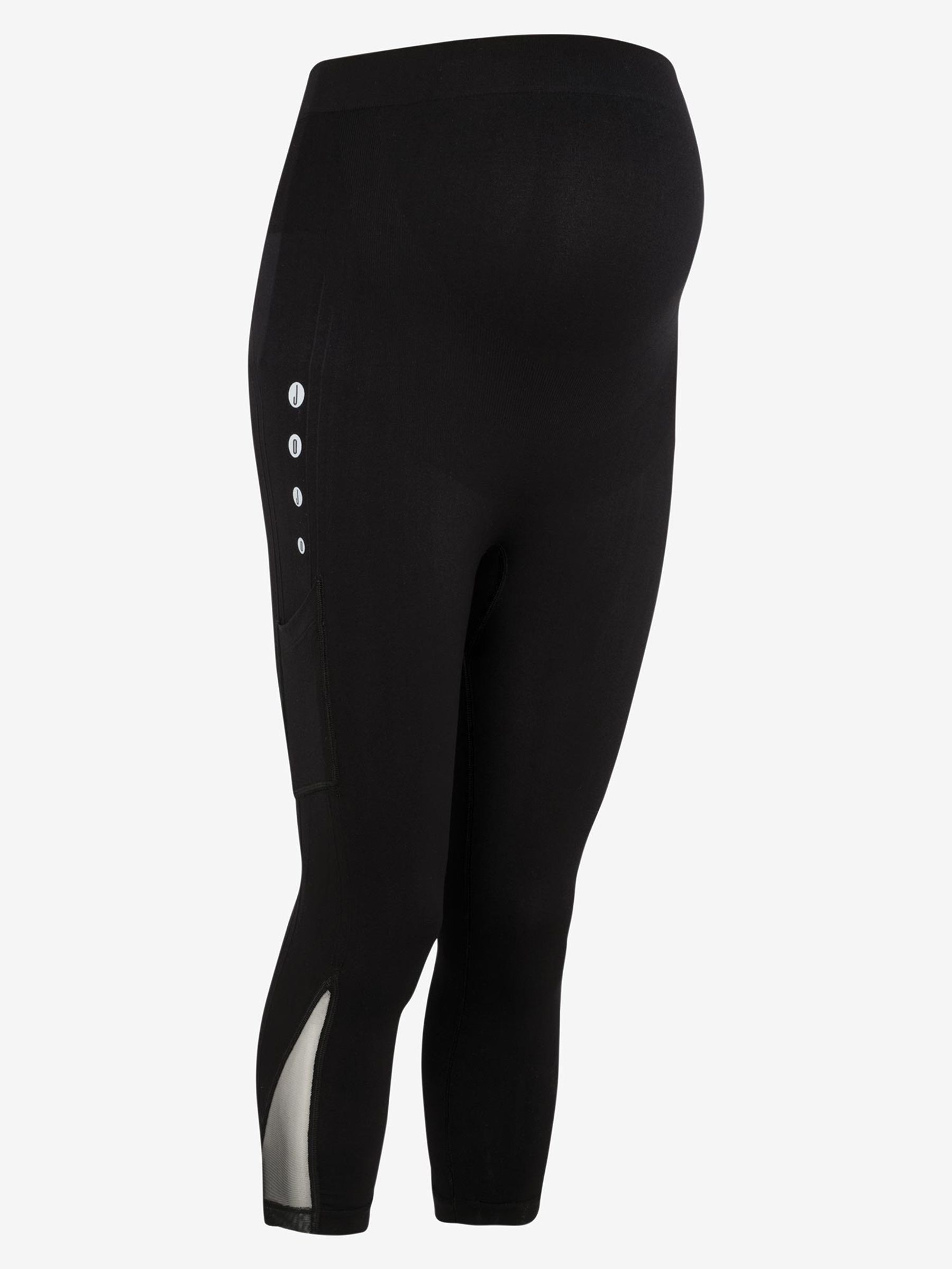 Cropped Seamless Support Workout Maternity Leggings in Black - Image 5 of 5