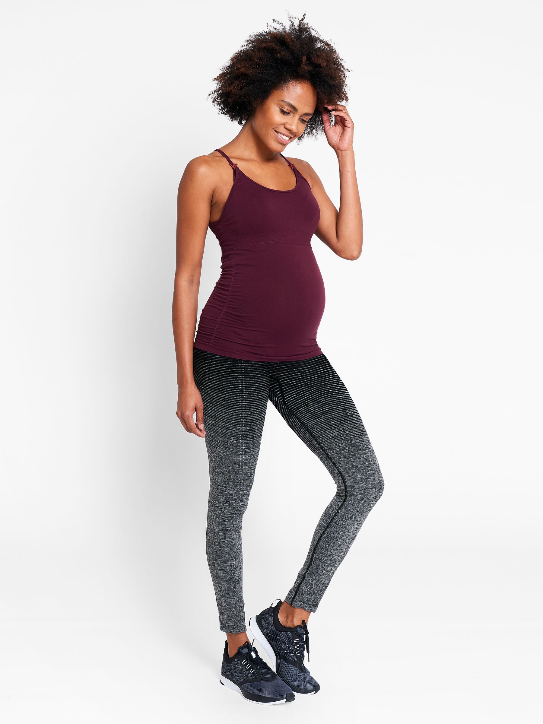 Ombré Maternity Seamless Support Workout Leggings in Grey - Image 1 of 4