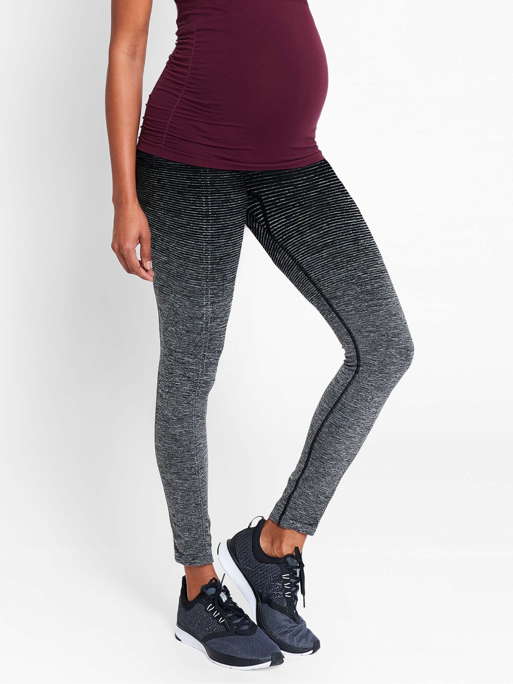 Ombré Maternity Seamless Support Workout Leggings in Grey - Image 3 of 4
