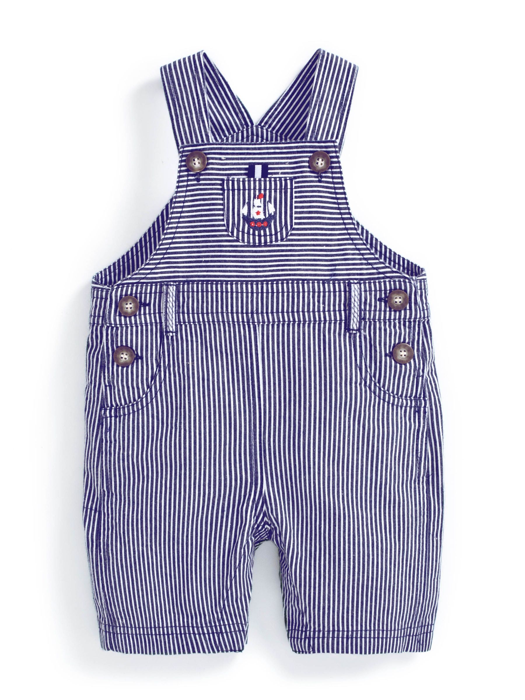 Navy Nautical Stripe Baby Dungarees - Image 3 of 4