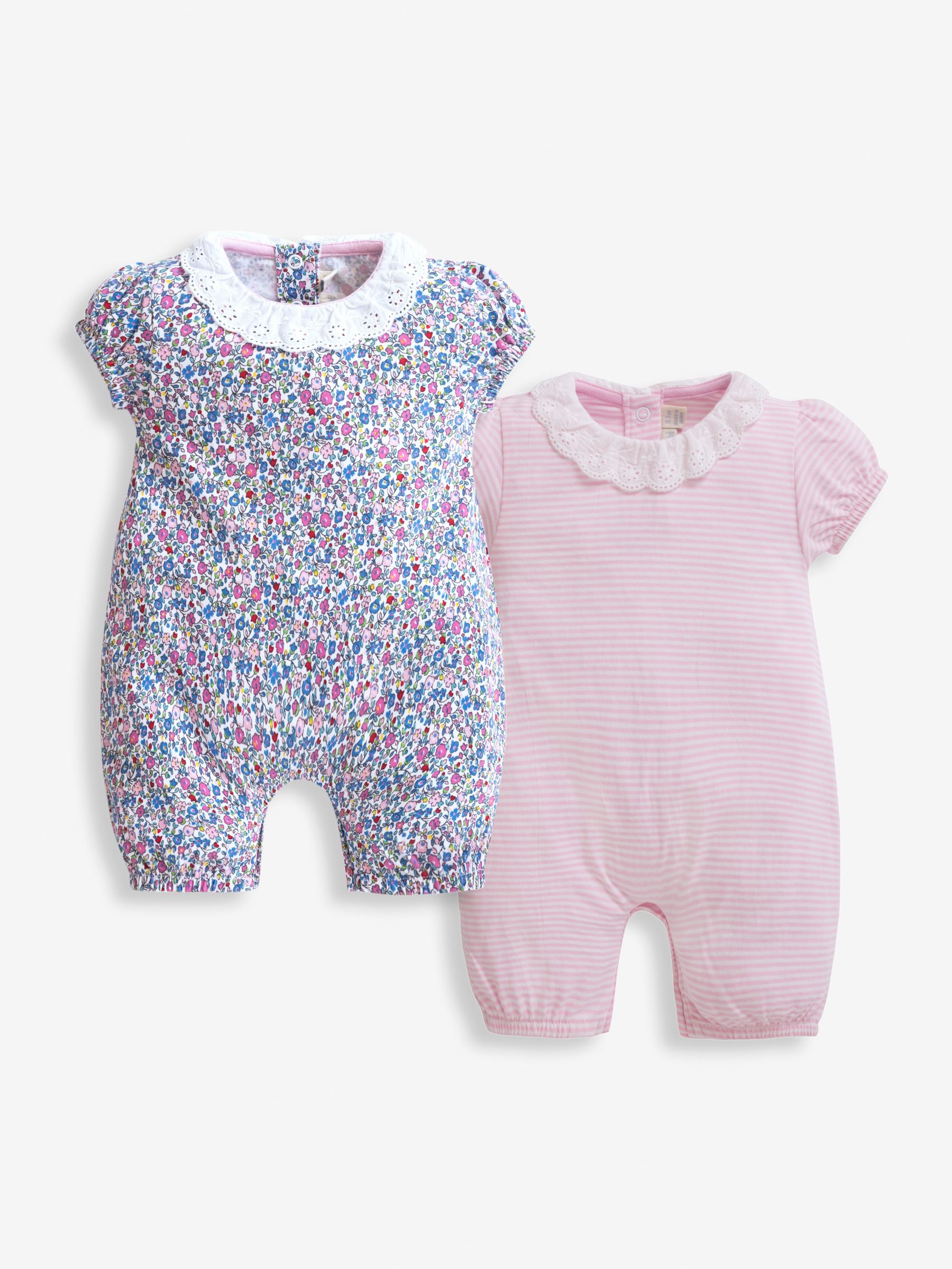 Summer Ditsy Pink 2-Pack Pretty Baby Rompers - Image 1 of 4
