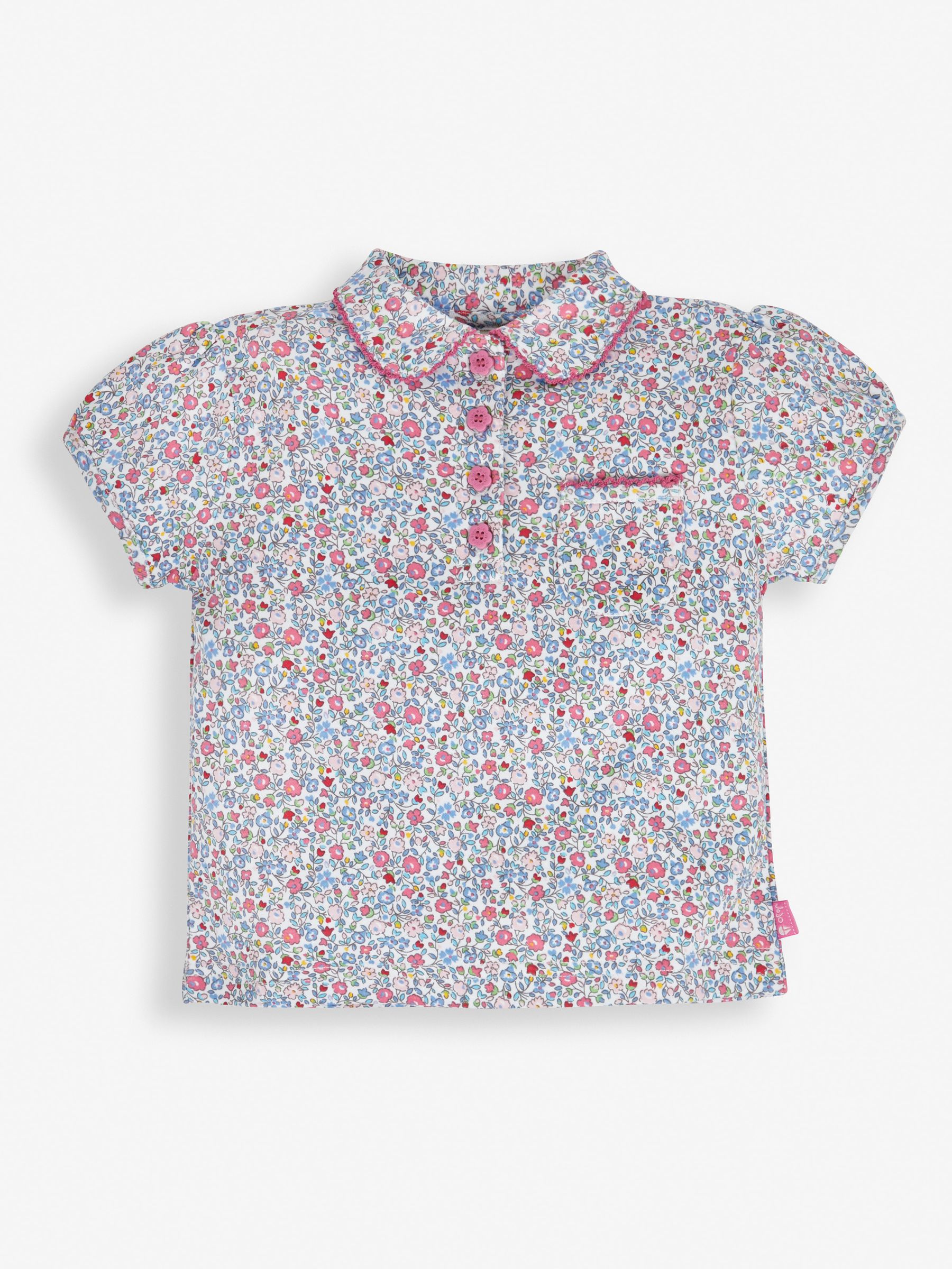 Pink Summer Ditsy Floral Polo Shirt - Image 1 of 2