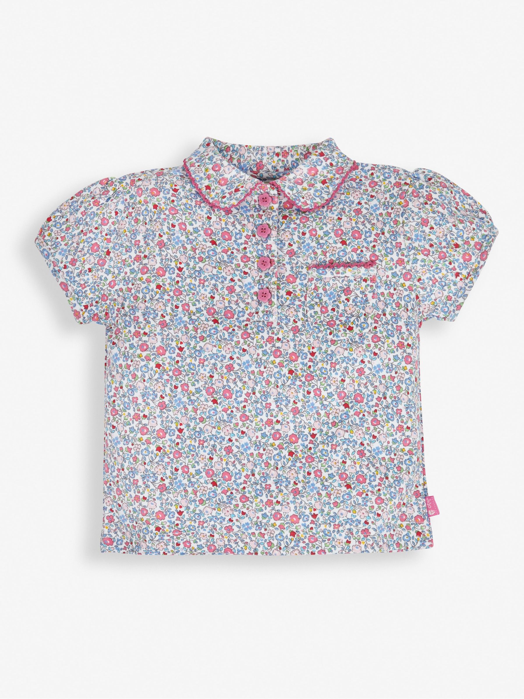 Pink Summer Ditsy Floral Polo Shirt - Image 3 of 5