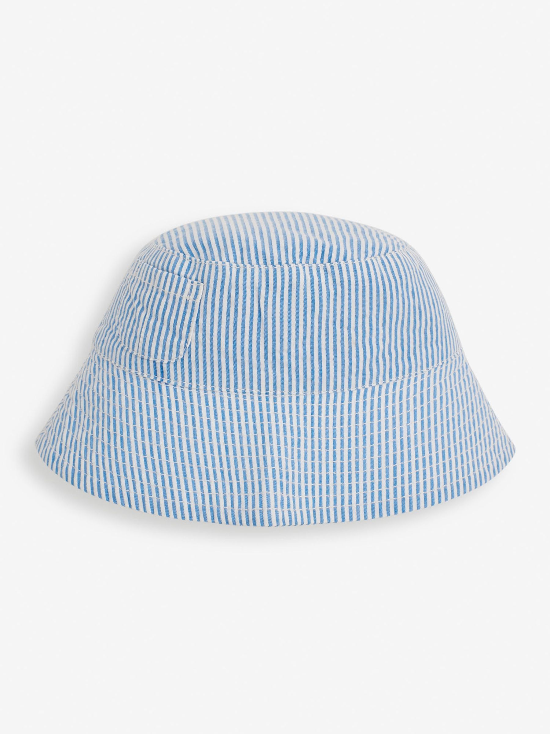 Seersucker Stripe Sun Hat in Blue - Image 2 of 2