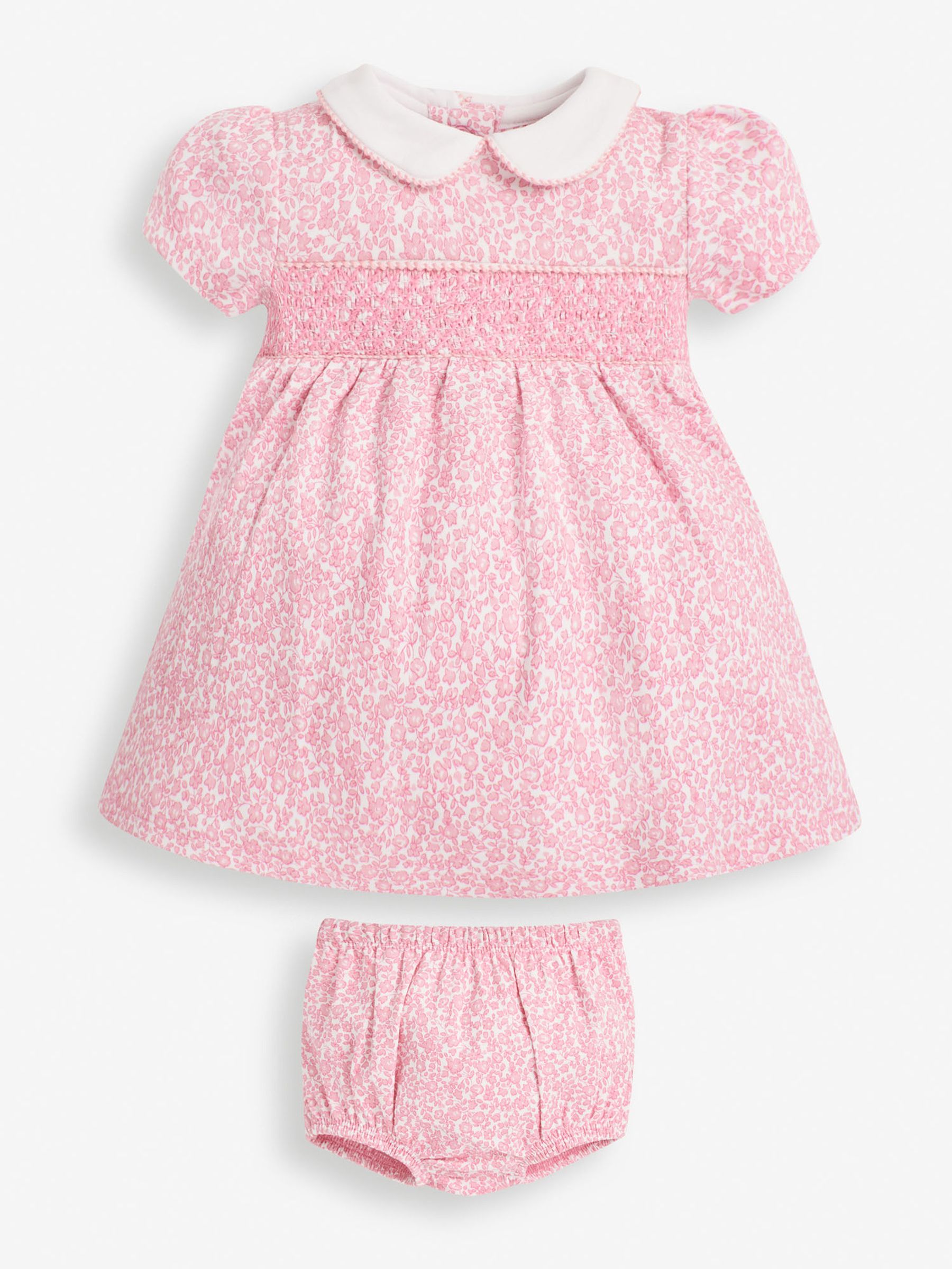 Pink Ditsy Floral Smocked Jersey Dress - Image 2 of 5