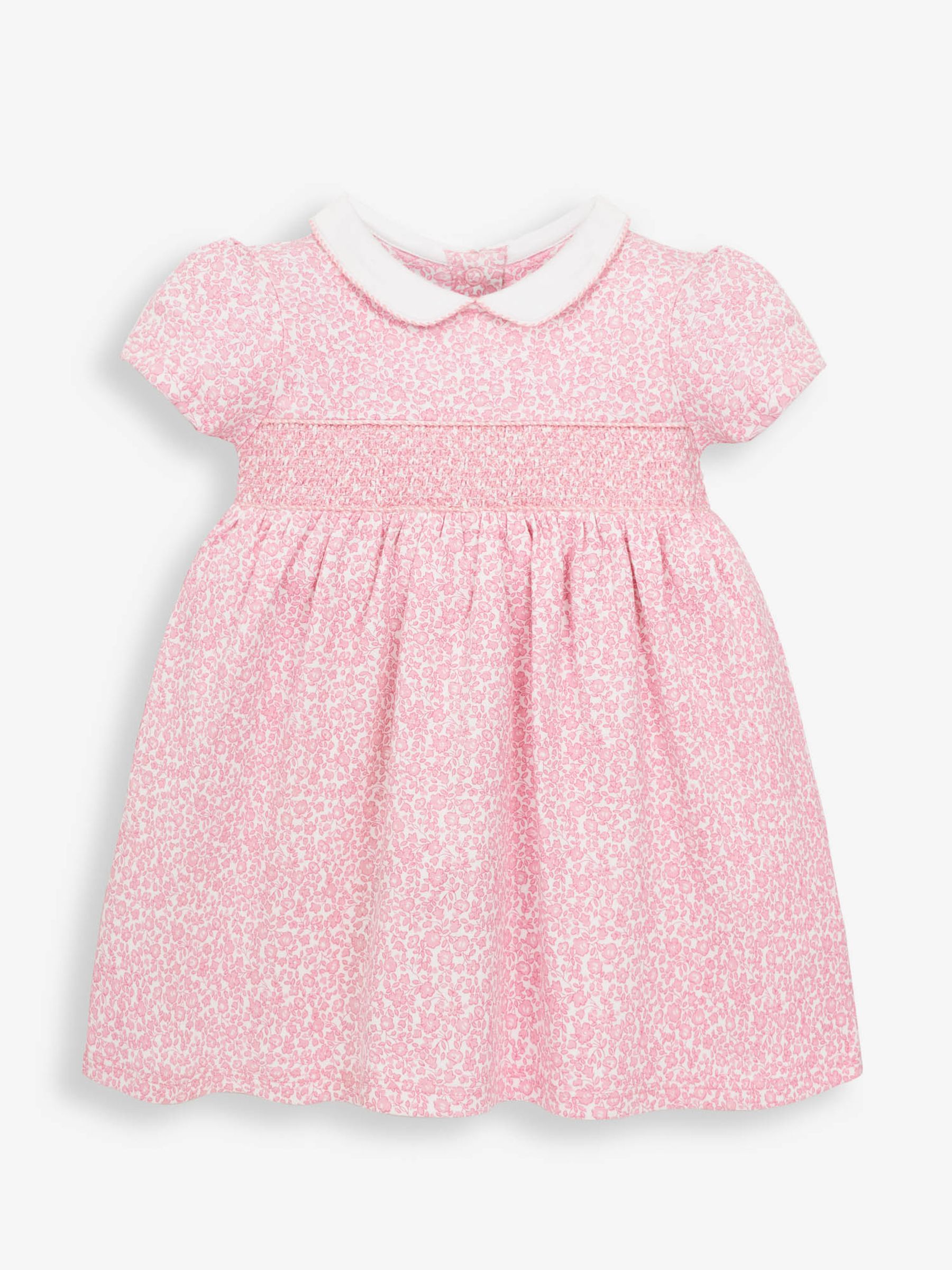 Pink Ditsy Floral Smocked Jersey Dress - Image 3 of 5