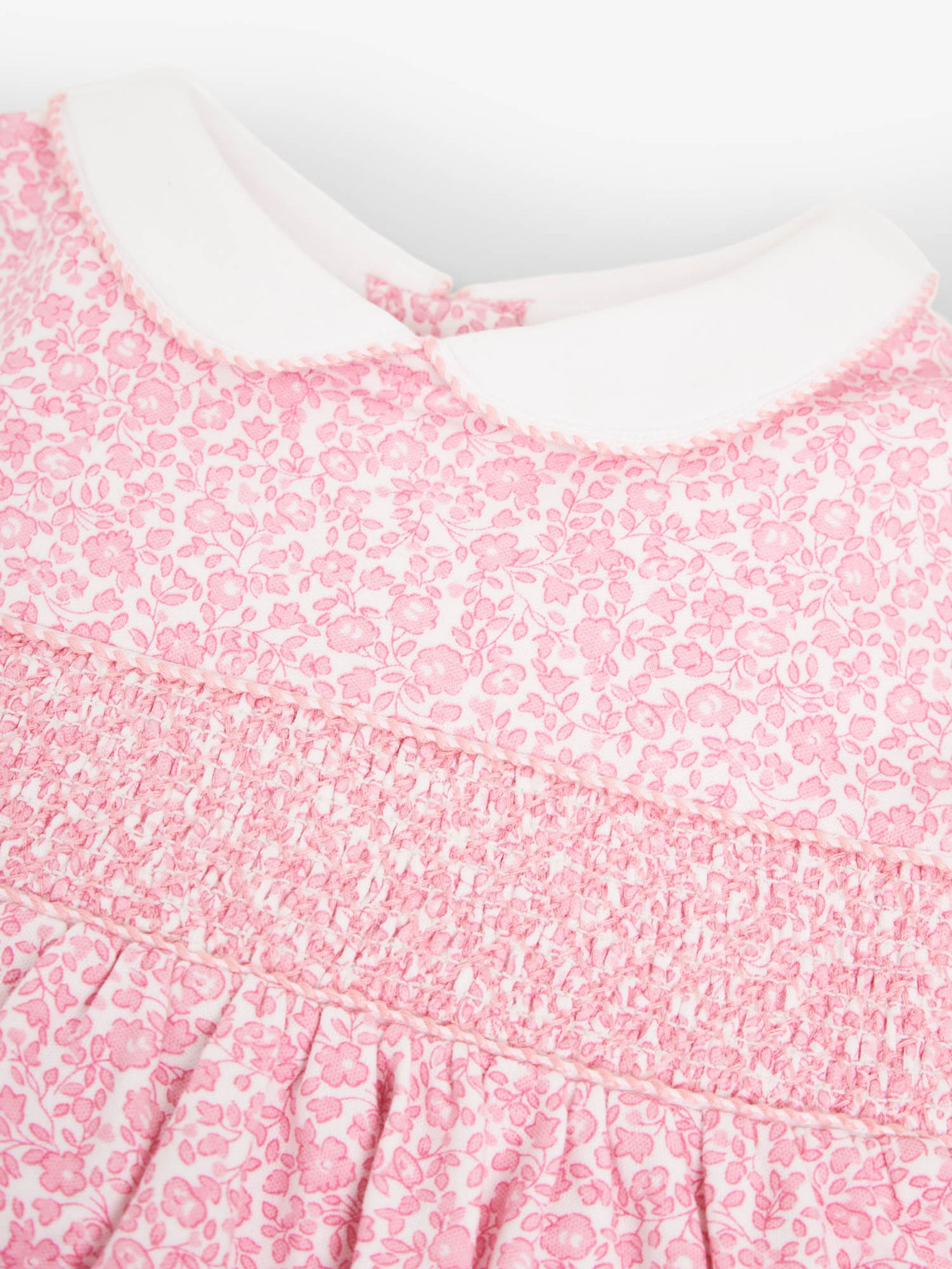 Pink Ditsy Floral Smocked Jersey Dress | JoJo Maman Bébé USA