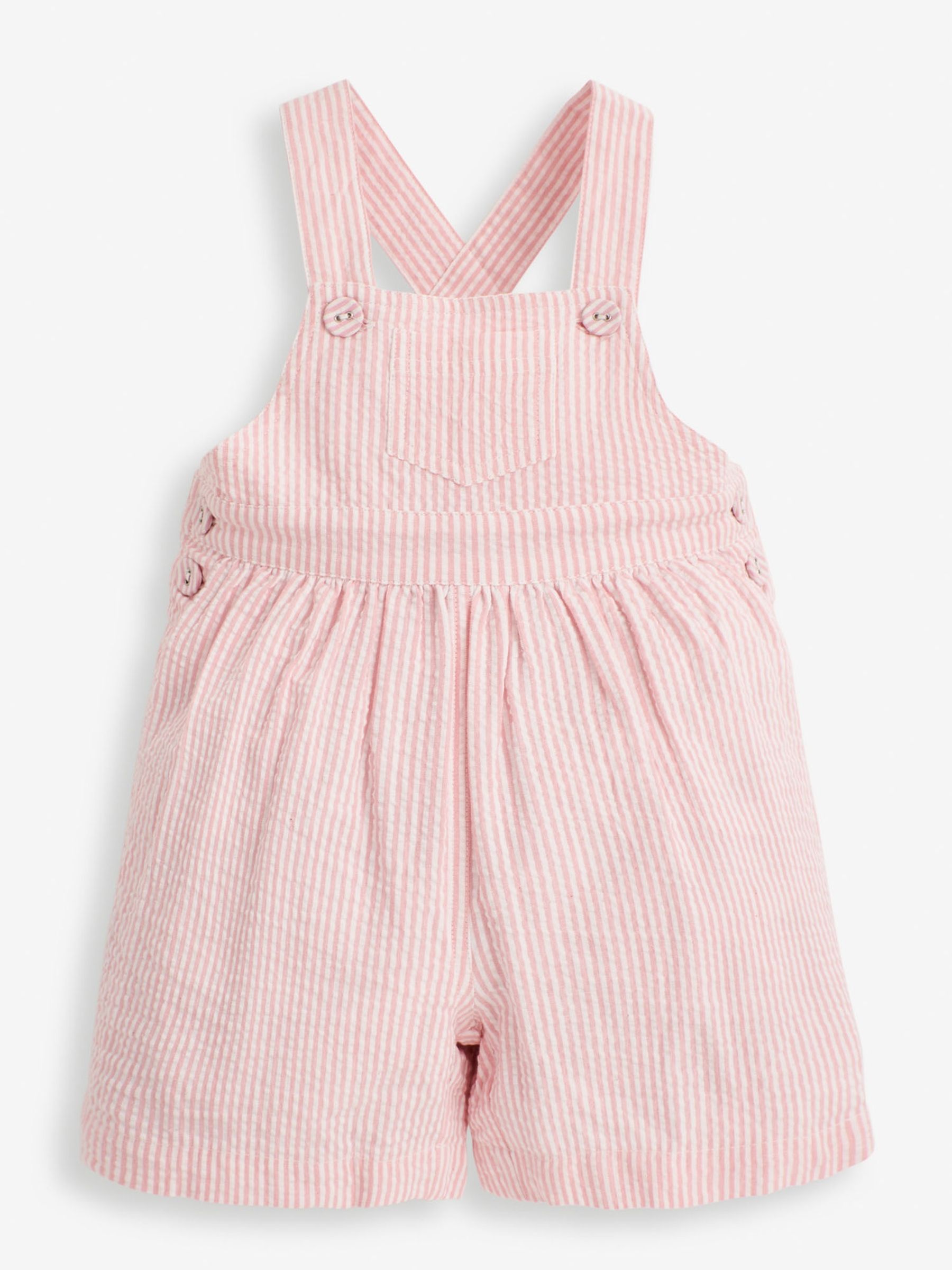 Pink Seersucker Stripe Culotte Dungarees - Image 3 of 5