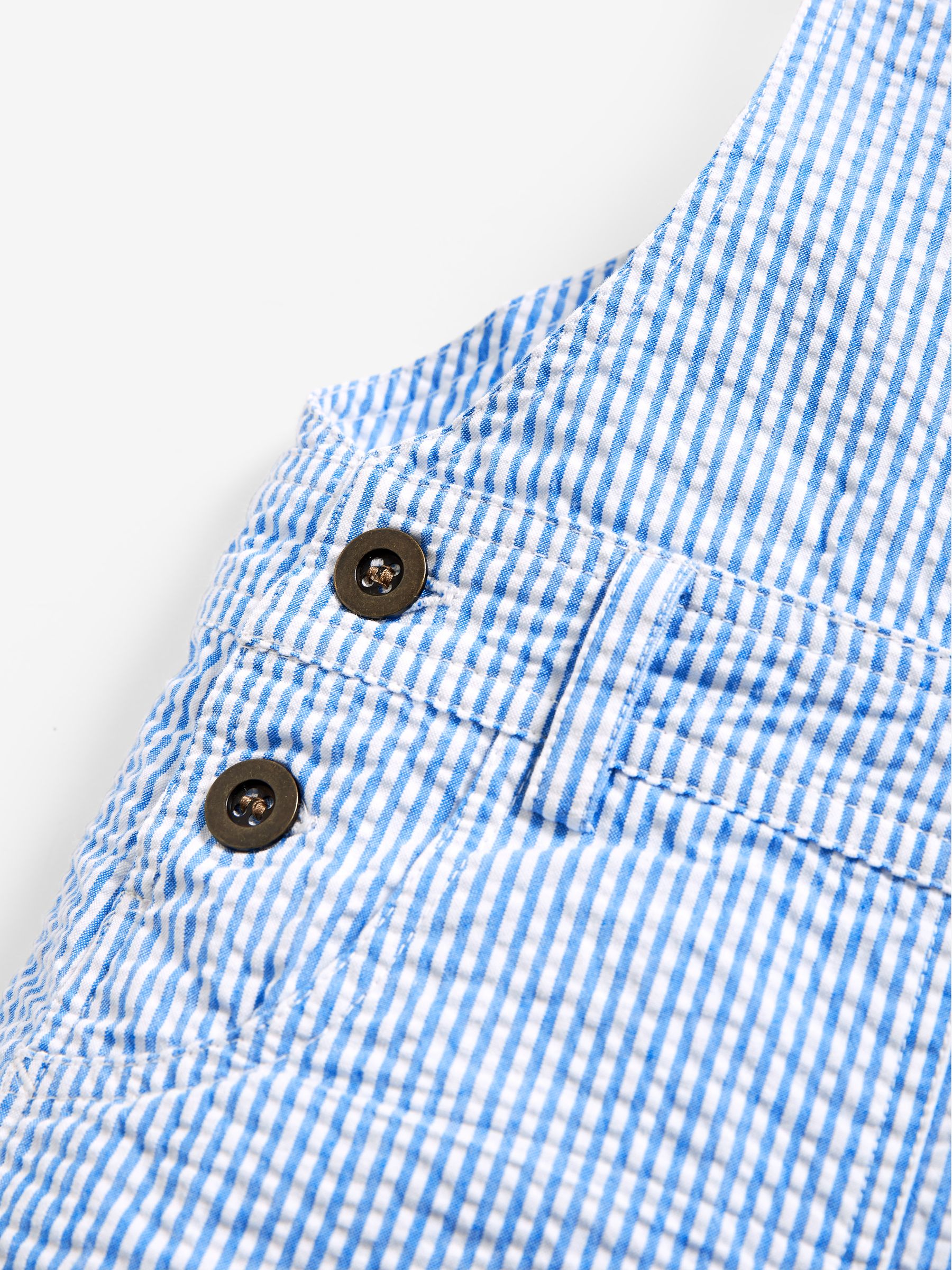 Blue Seersucker Stripe Dungarees | JoJo Maman Bébé USA