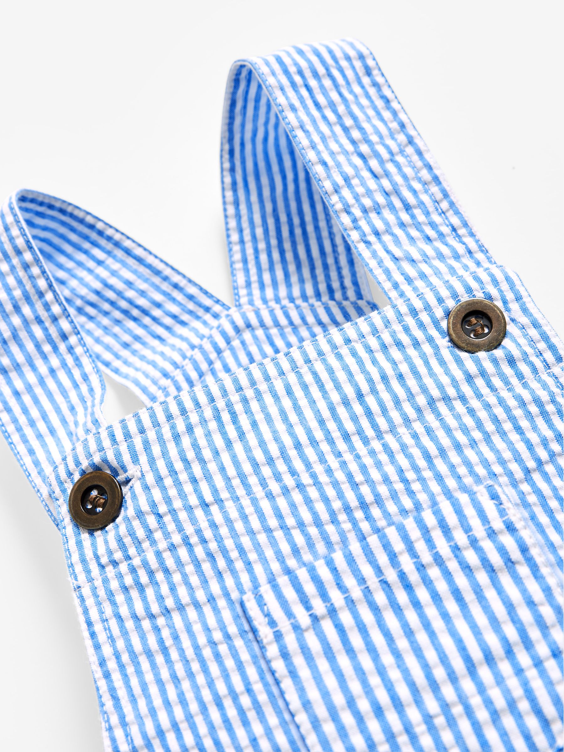 Blue Seersucker Stripe Dungarees - Image 7 of 7