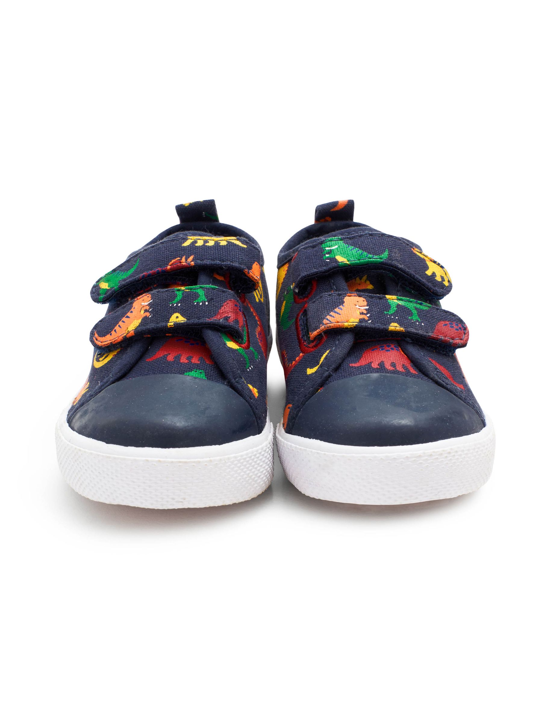 Navy Boys' Dinosaur Printed Canvas Pumps - Image 2 of 2
