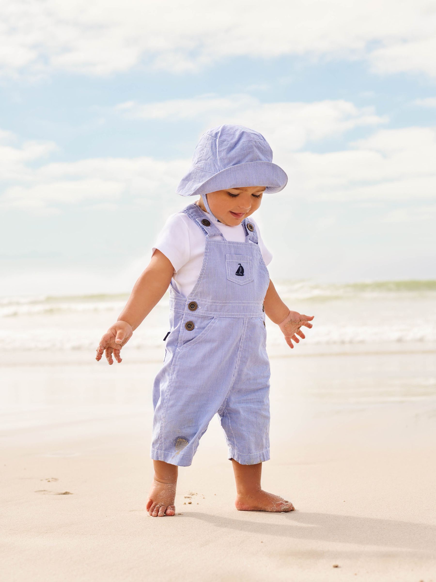 Stripe Sun Hat in Blue - Image 1 of 3