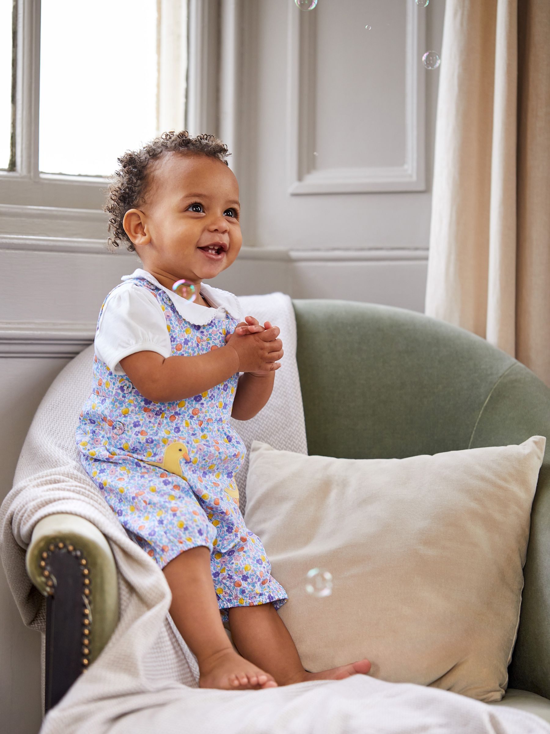 White Plain Peter Pan Collar Baby Bodysuit | JoJo Maman Bébé USA
