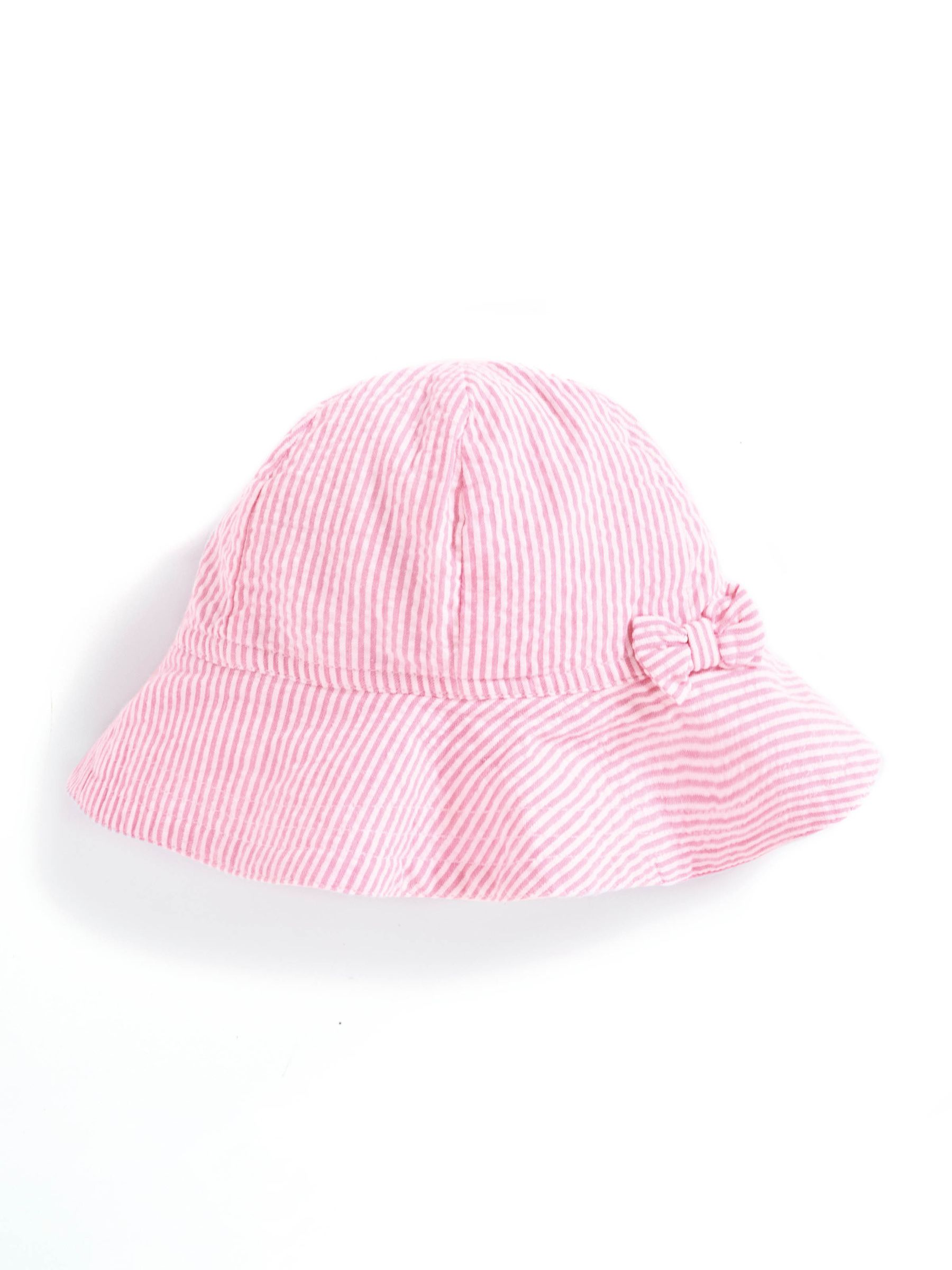 Pink Seersucker Stripe Floppy Sun Hat - Image 3 of 3