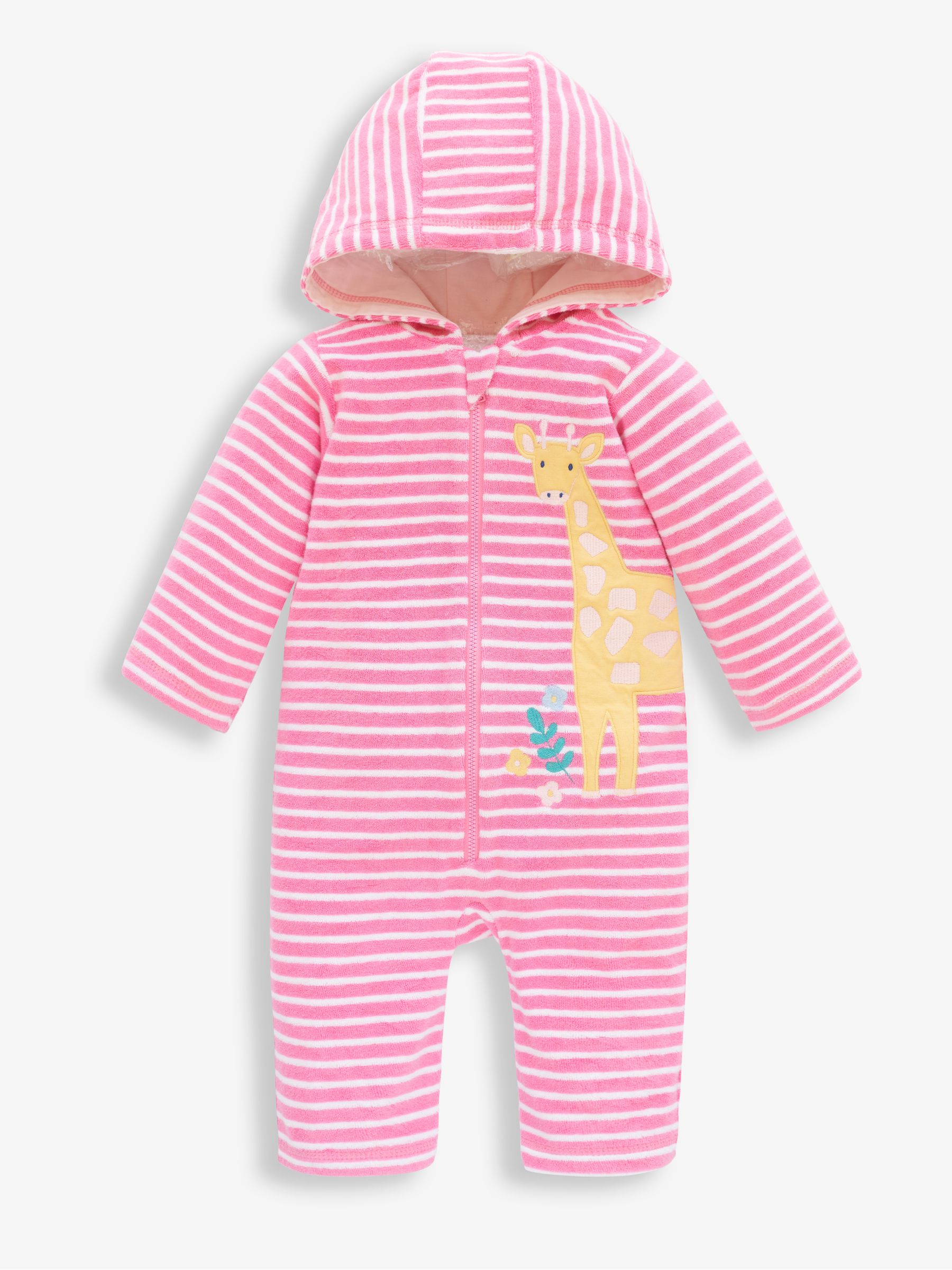 Pink Giraffe Towelling All-In-One - Image 2 of 2