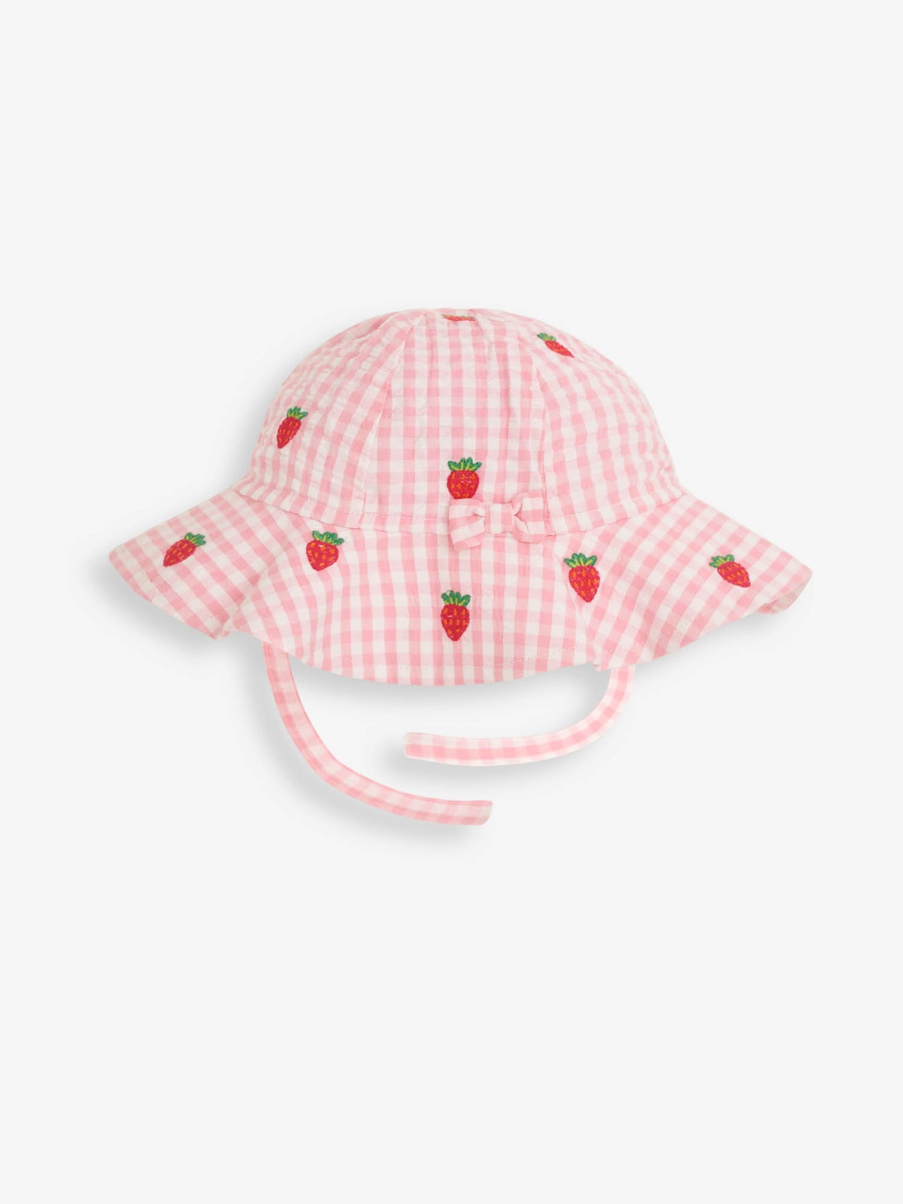 Pink Strawberry Embroidered Floppy Sun Hat - Image 4 of 5