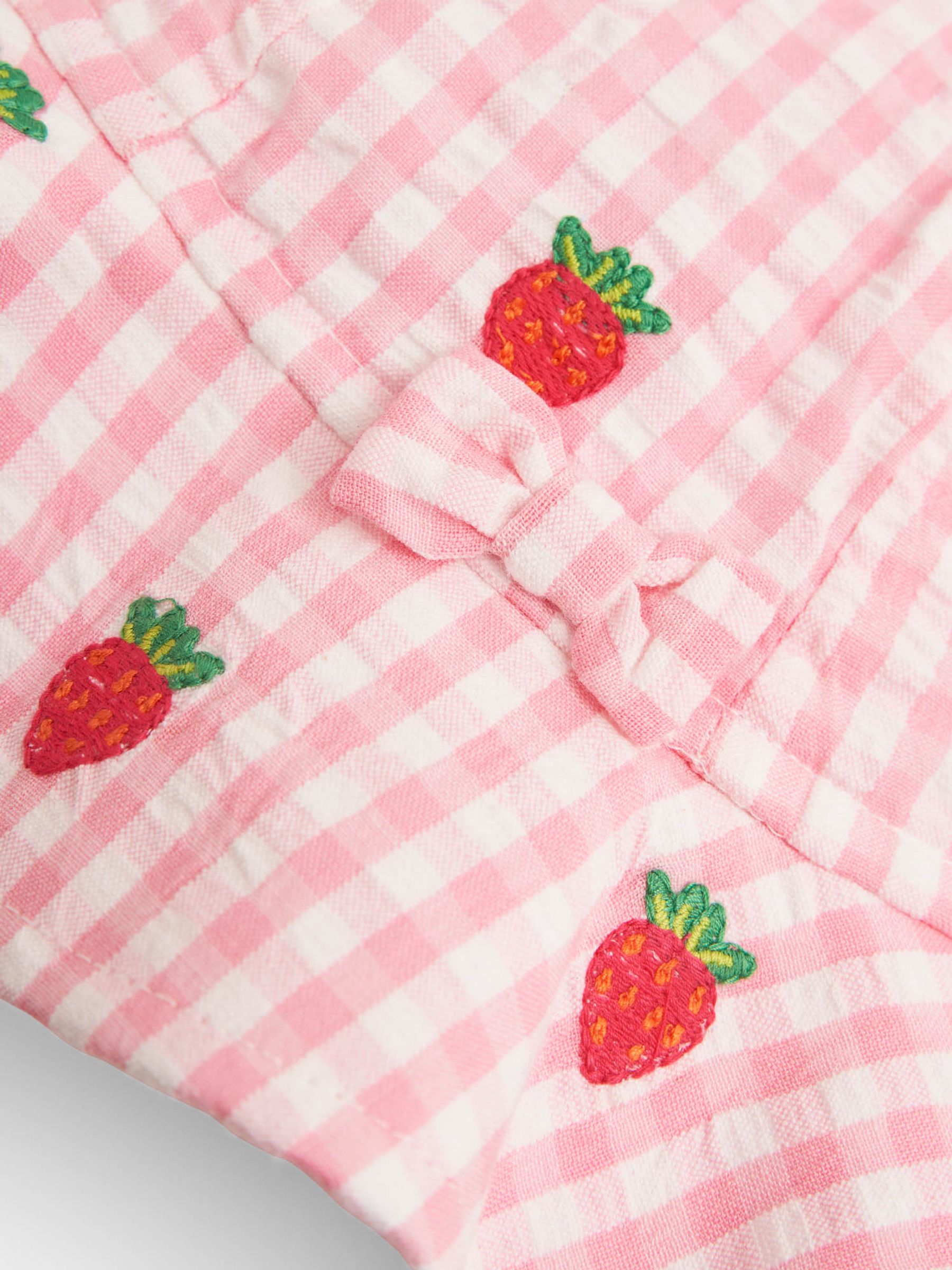 Pink Strawberry Embroidered Floppy Sun Hat - Image 5 of 5