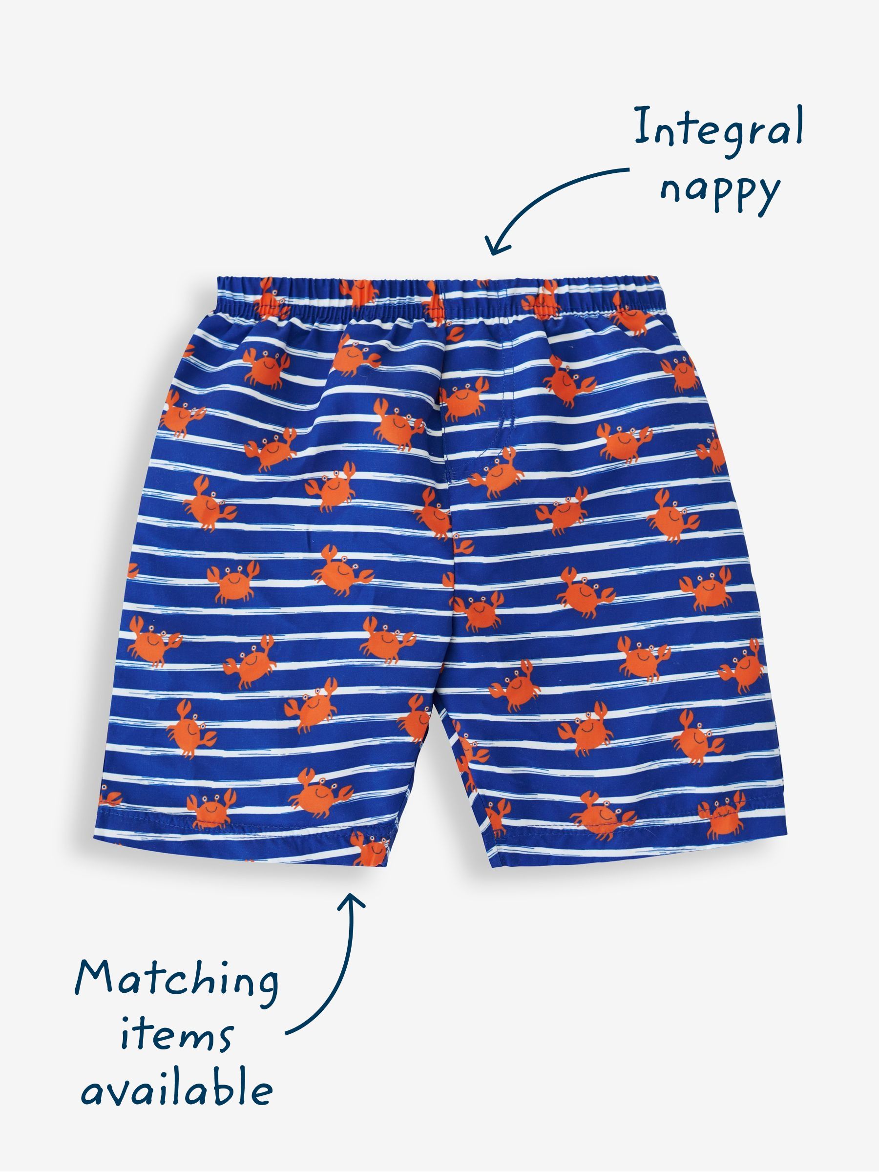 Blue Crab Swim Shorts with Integral Nappy - Image 3 of 5
