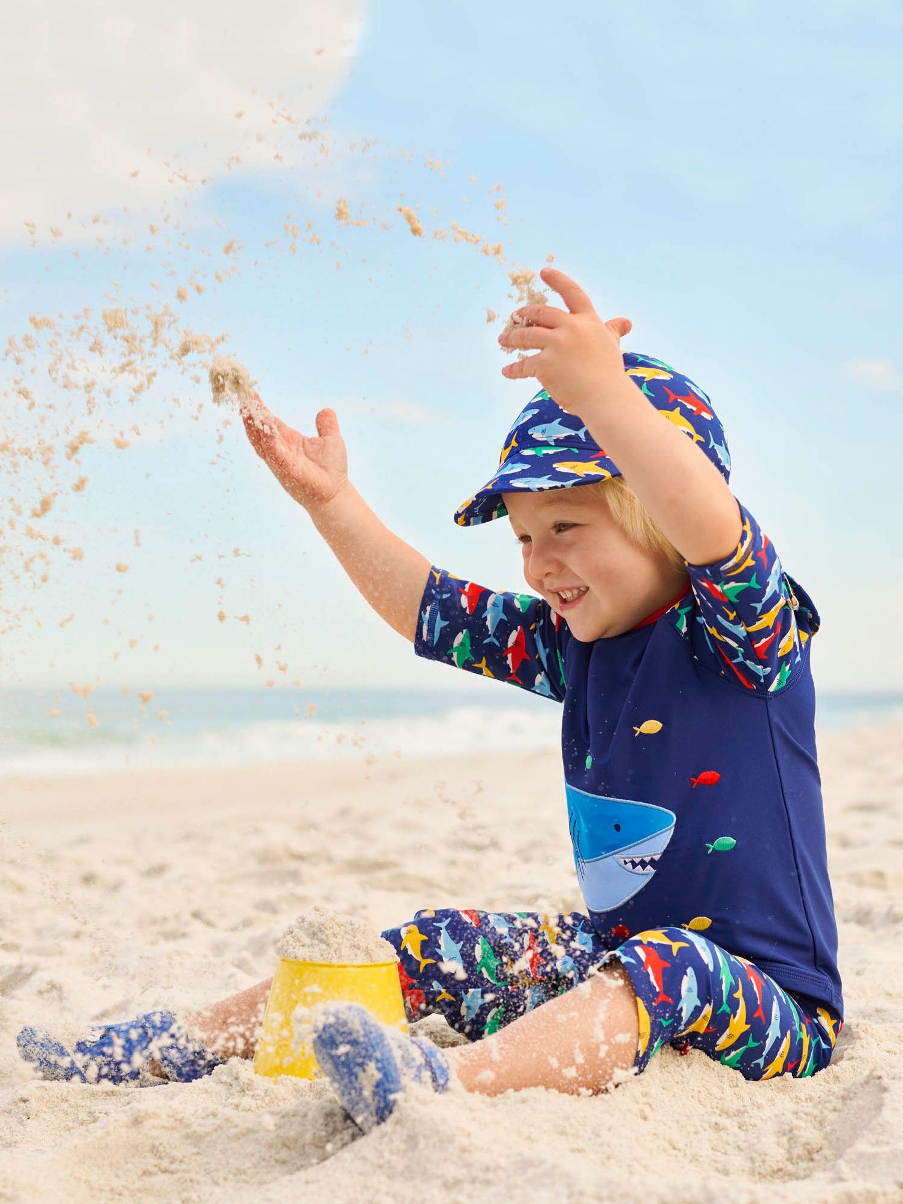 Navy Blue Shark UPF 50 2-Piece Sun Protection Suit - Image 2 of 10