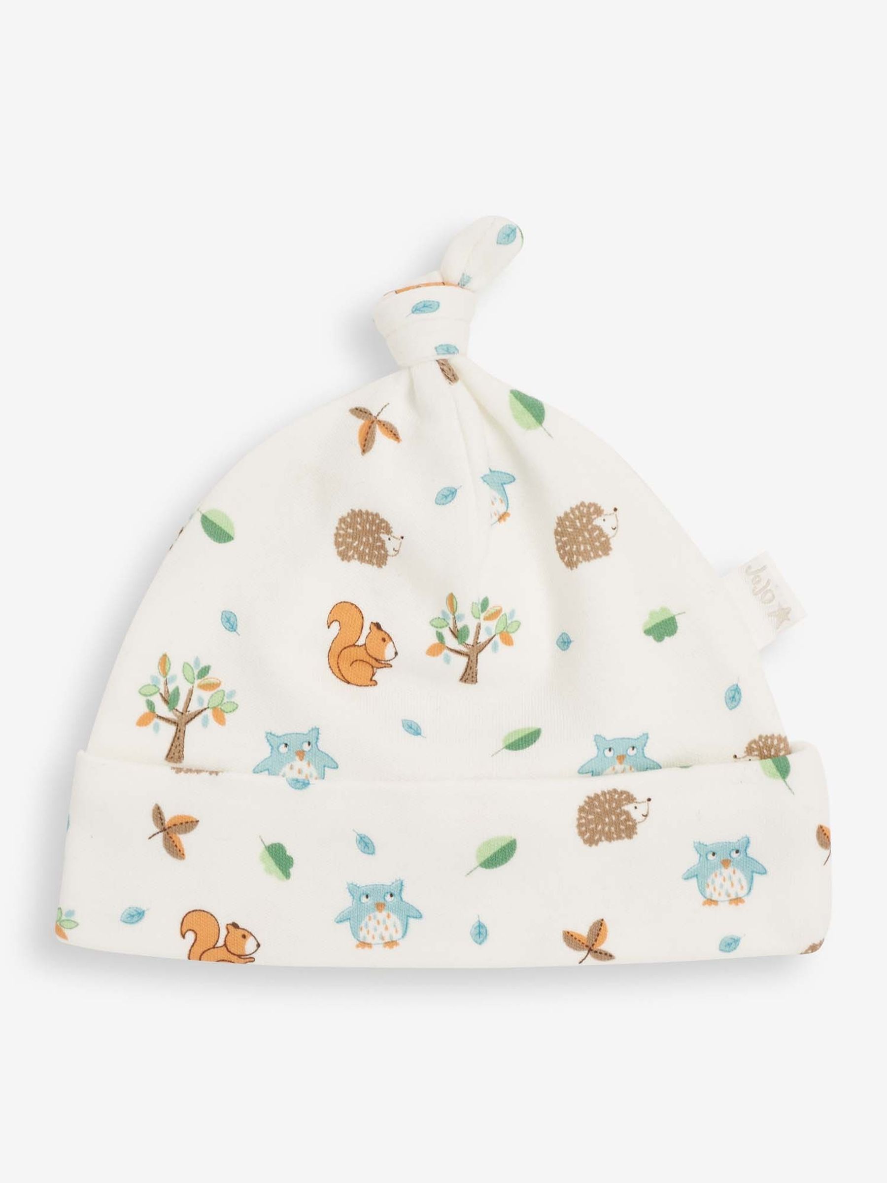 Woodland Print Baby Hat in Cream - Image 1 of 1