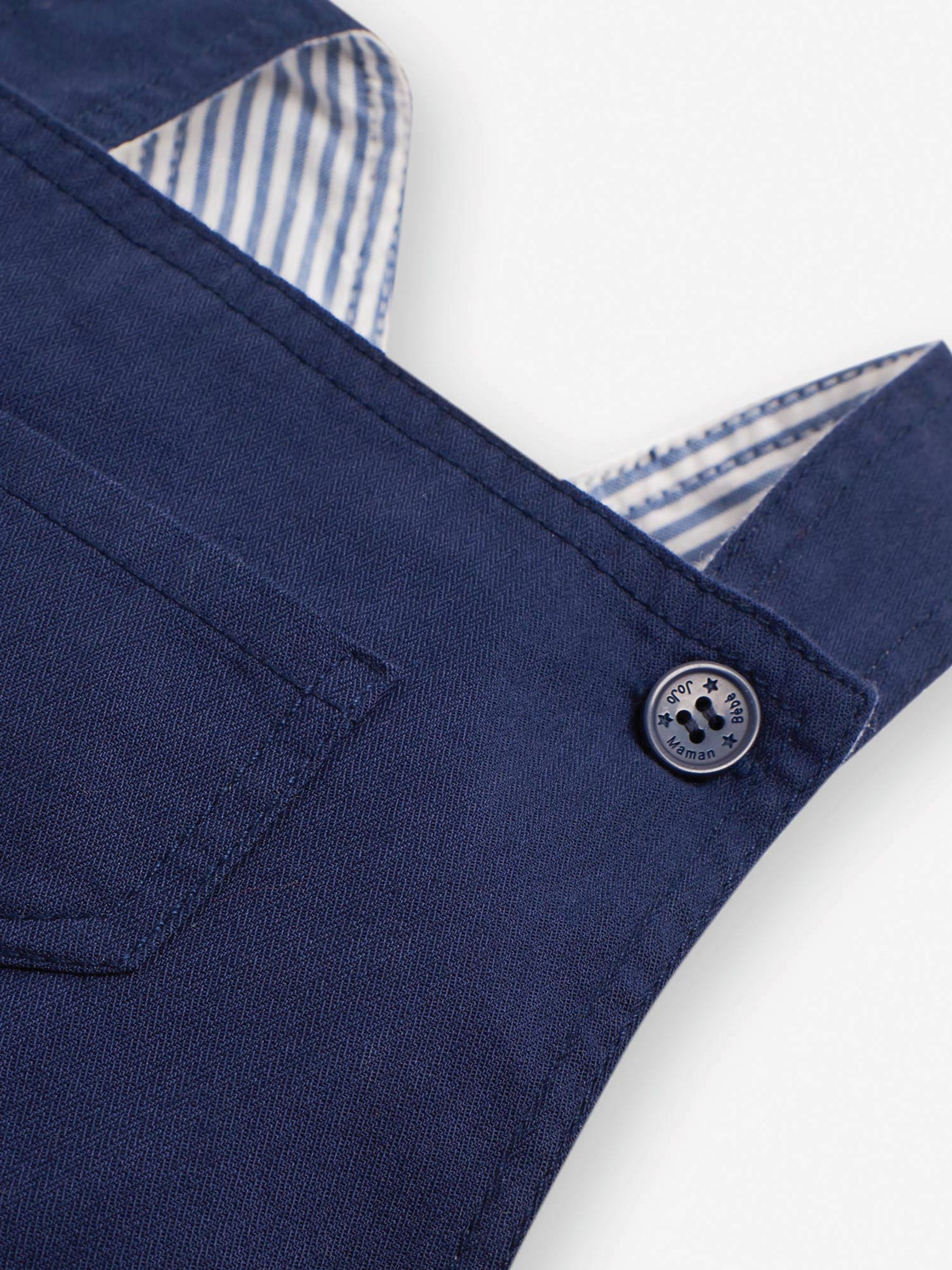 Woven Short Baby Dungarees in Navy - Image 2 of 5